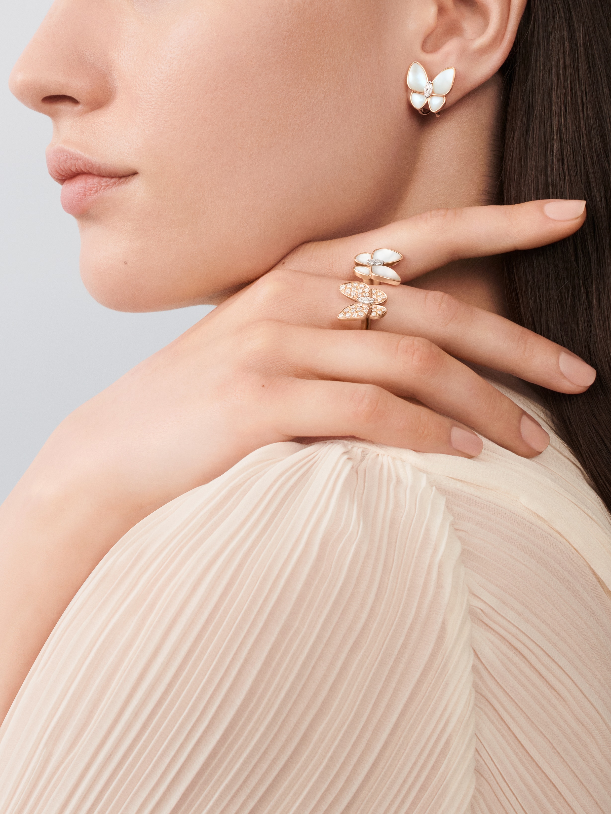 ドゥ パピヨン ペンダント 18K ローズ ゴールド, ダイヤモンド