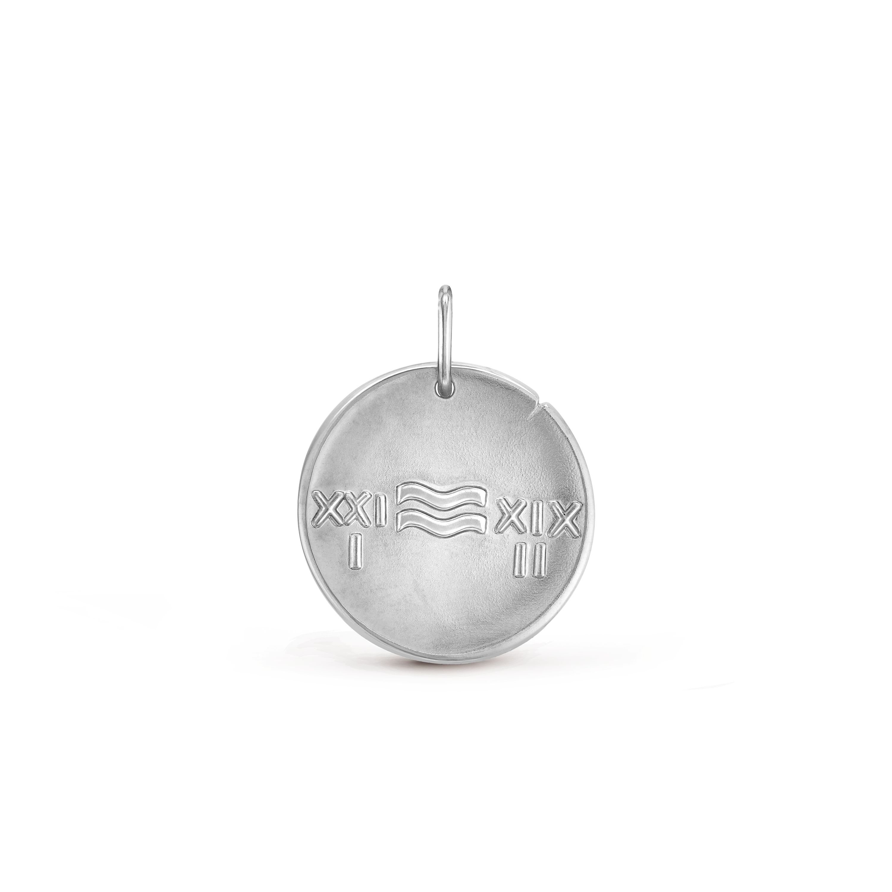 Zodiaque medal Aquarii (Aquarius), 18K white gold, Back, Jewelry Pendent - Van Cleef & Arpels
