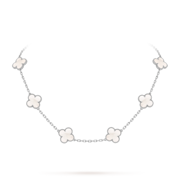 Vintage Alhambra pendant 18K white gold, Mother-of-pearl