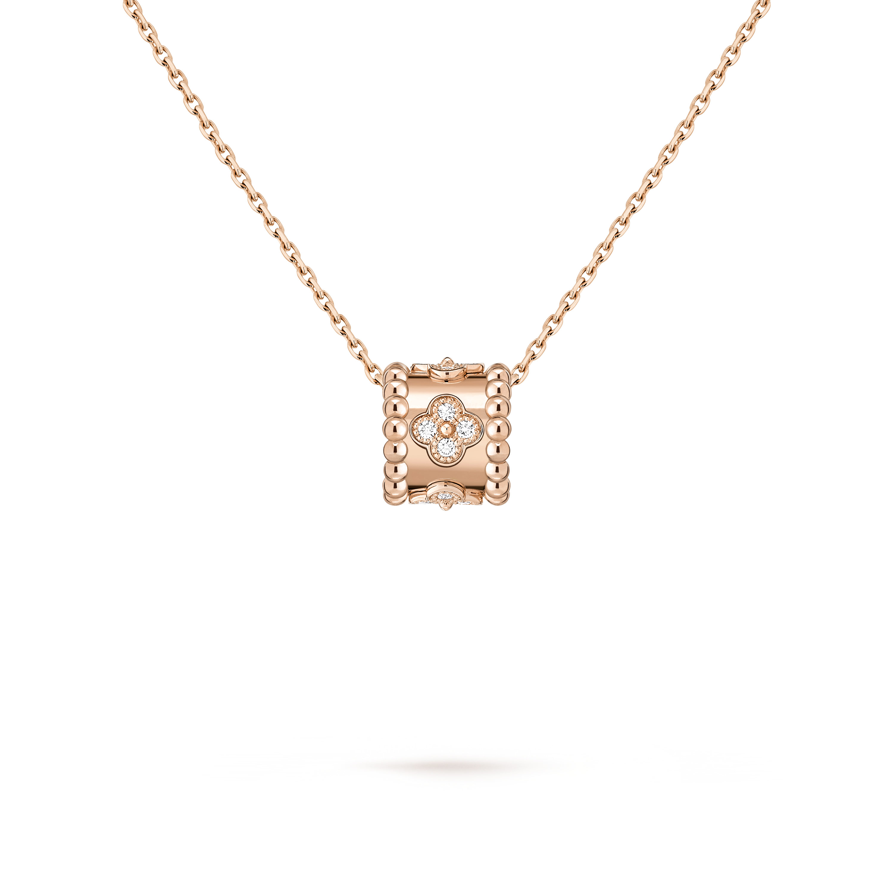 ペルレ クローバー ペンダント 18K ローズ ゴールド