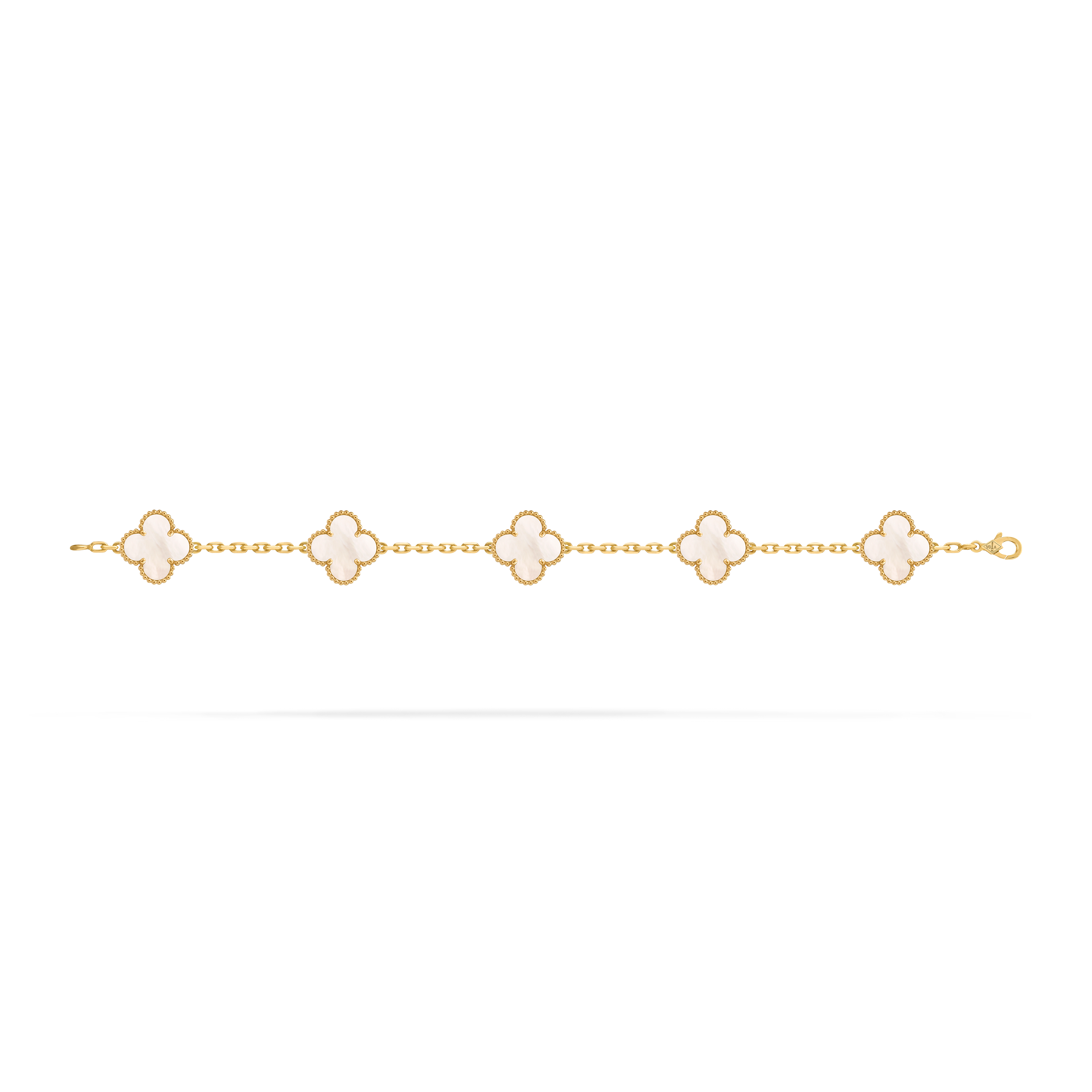 【未使用】VCA ブレスレットポーチ ヴィンテージ アルハンブラ ブレスレット、5モチーフ 18K
