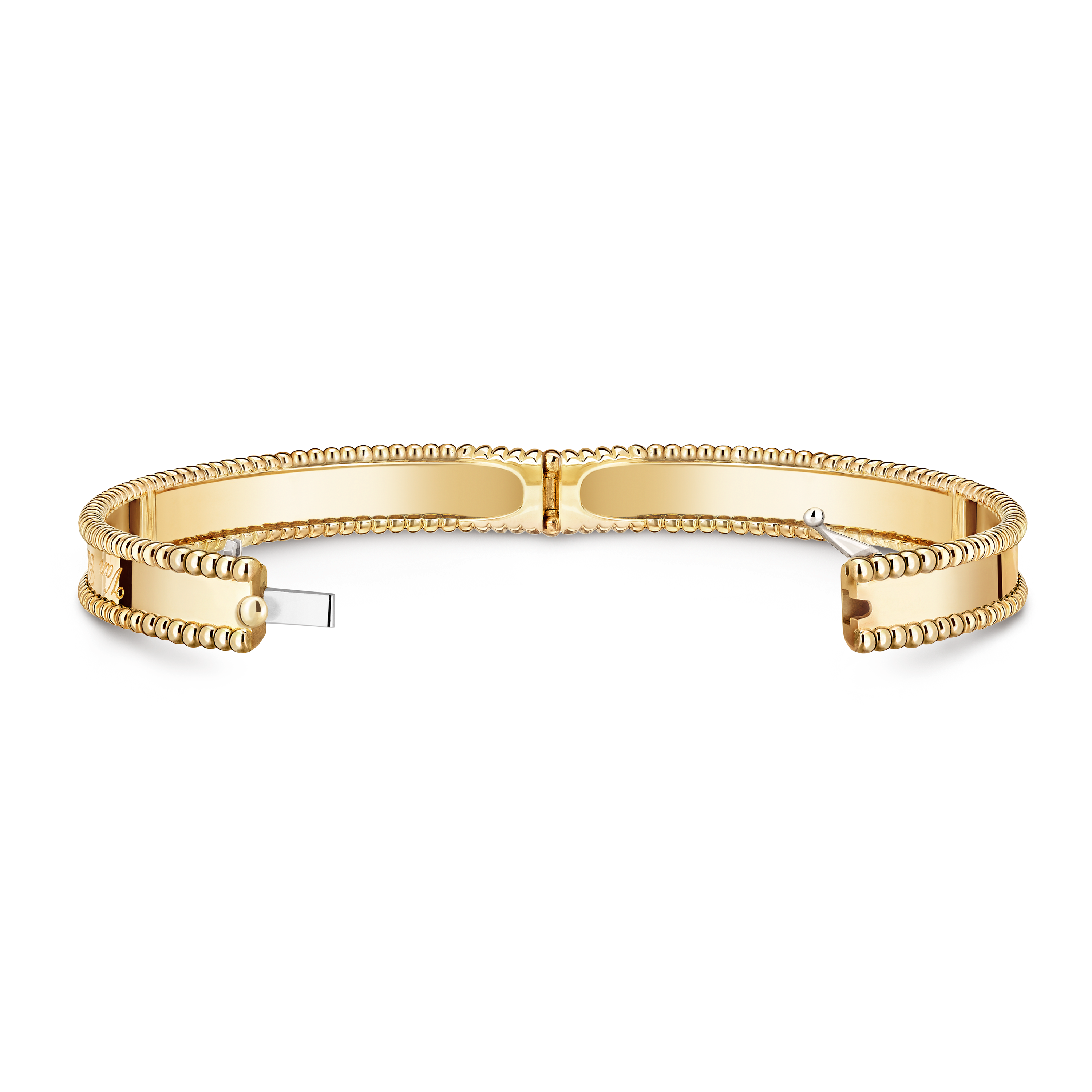 Perlée signature bracelet, small model, 18K yellow gold, Open, Jewelry Bracelet - Van Cleef & Arpels