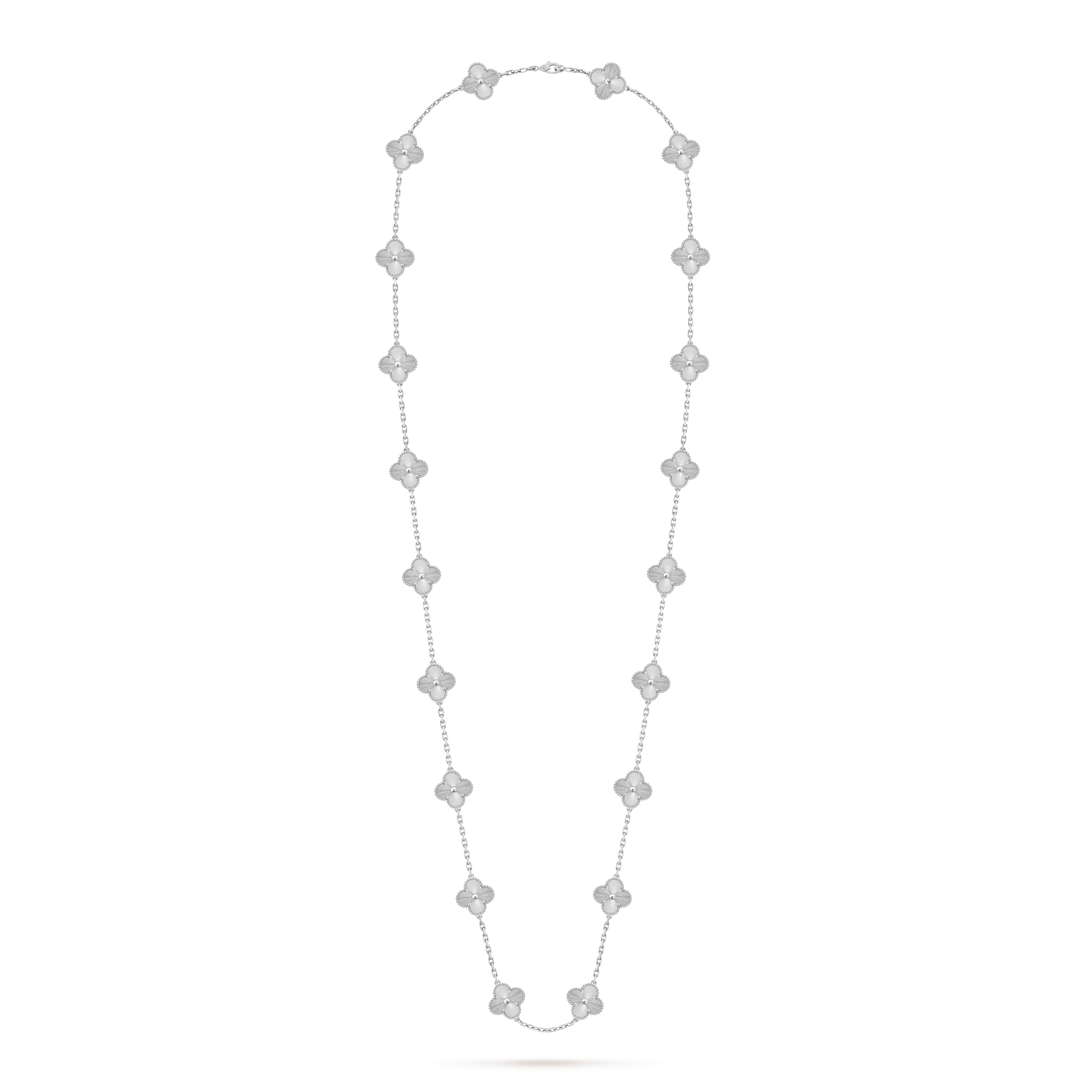 玉髓手鏈 Vintage Alhambra手链，5图案18K白金, 玉髓_梵克雅宝_Van Cleef