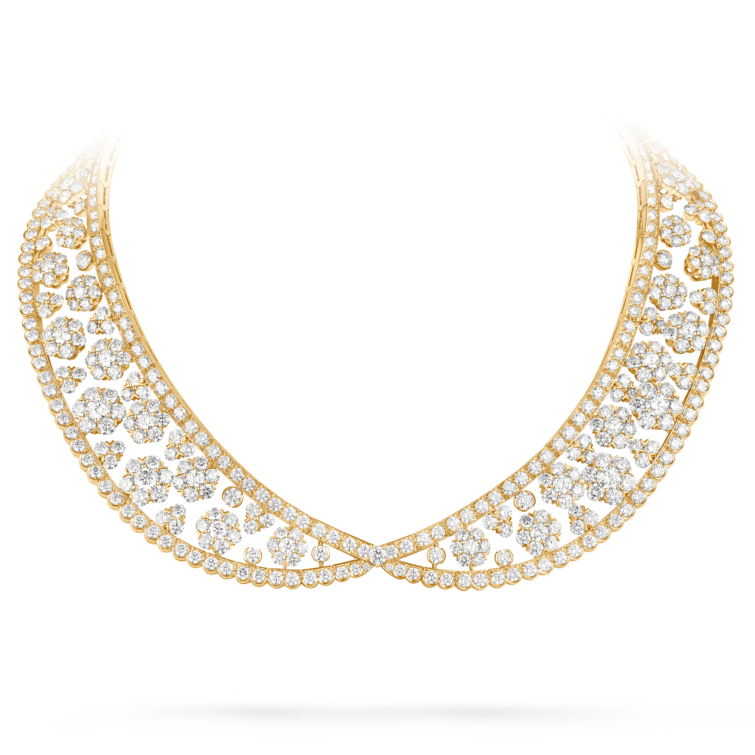 形を変えるスノーフレイク コルレット ネックレス 18K イエロー