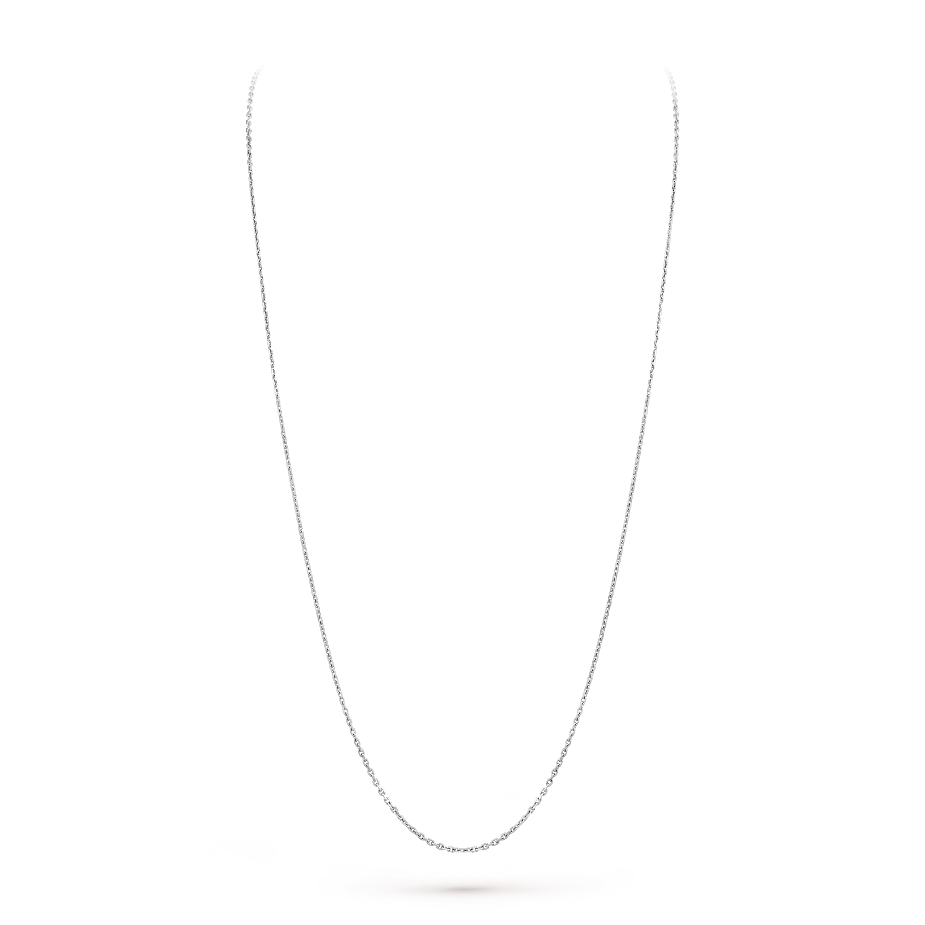 Trace chain, 70 cm, 18K white gold, Front, Jewelry Chain - Van Cleef & Arpels