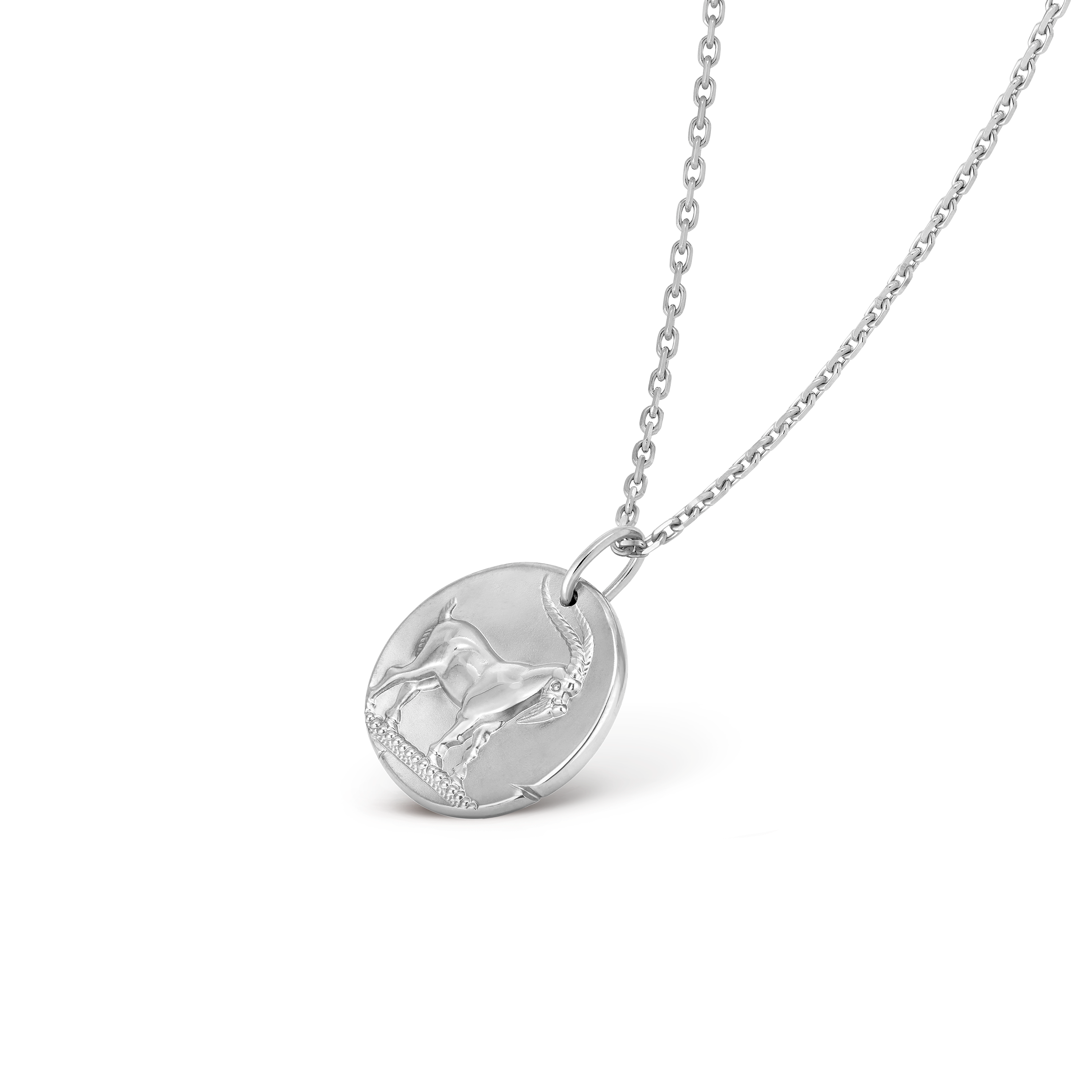 Zodiaque medal Capricorni (Capricorn), 18K white gold, Three Fourth, Jewelry Pendent - Van Cleef & Arpels