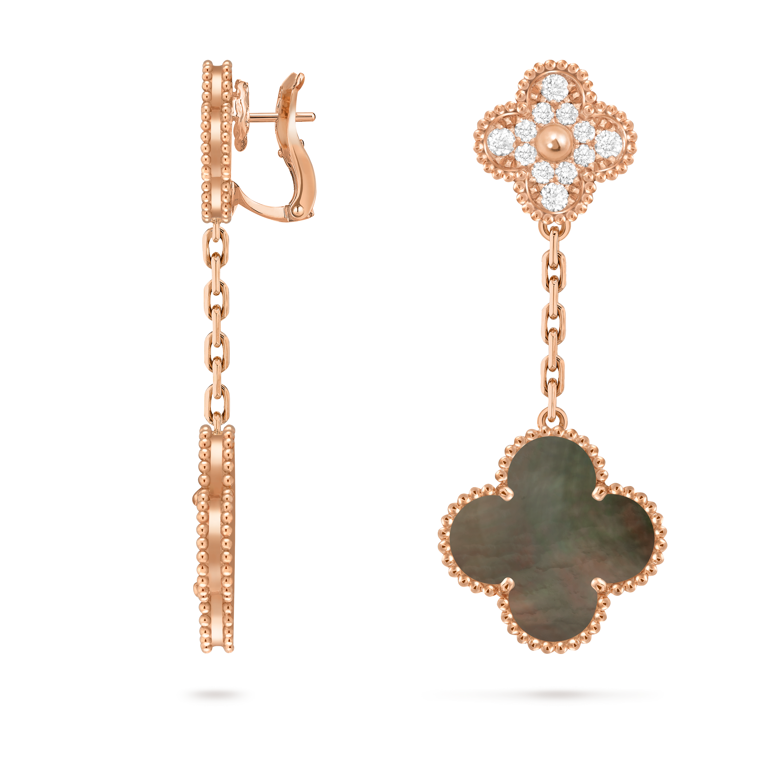 マジック アルハンブラ イヤリング\r2モチーフ マジック アルハンブラ イヤリング、2モチーフ 18K ローズ