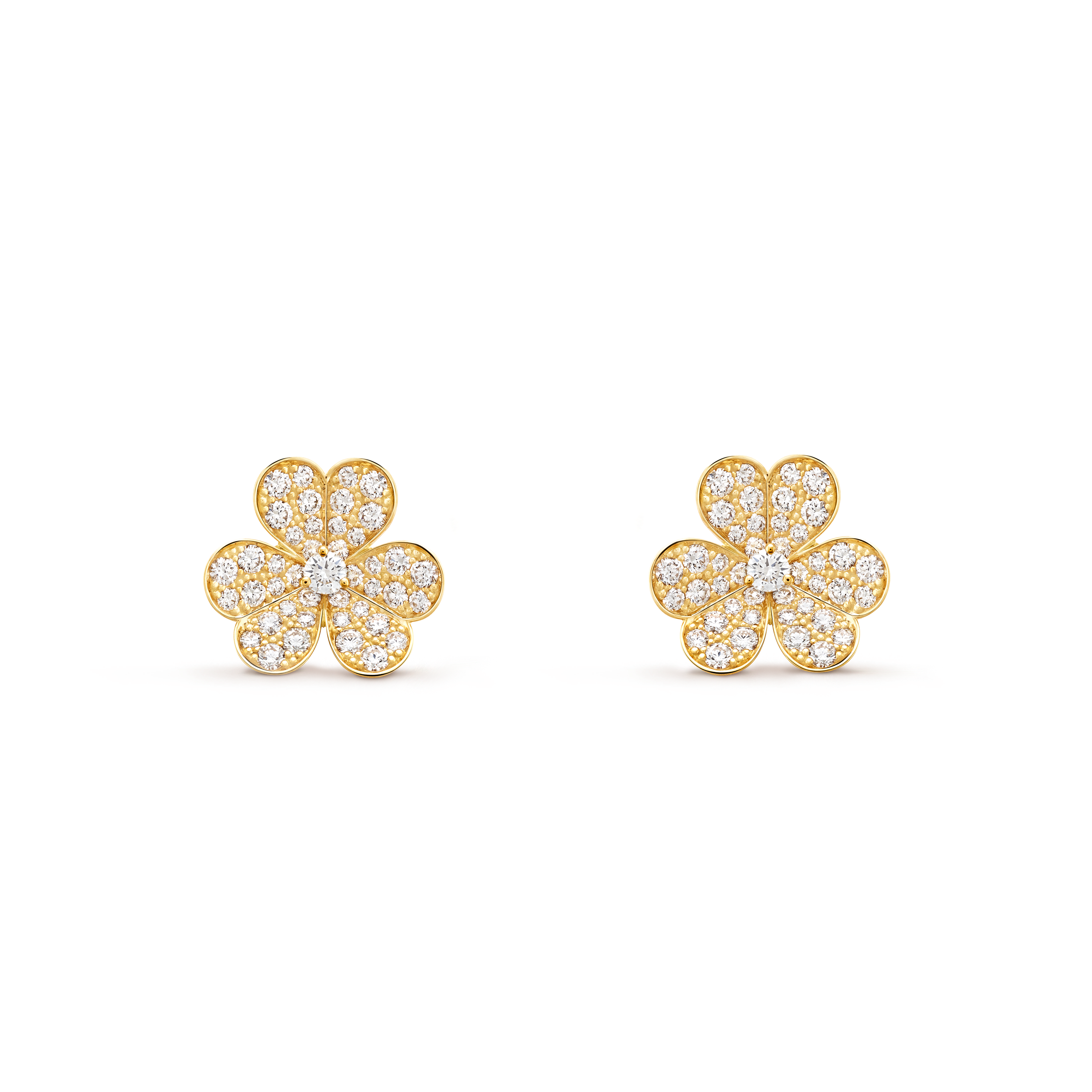 Frivole earrings, small model 18K yellow gold, Diamond - Van Cleef & Arpels