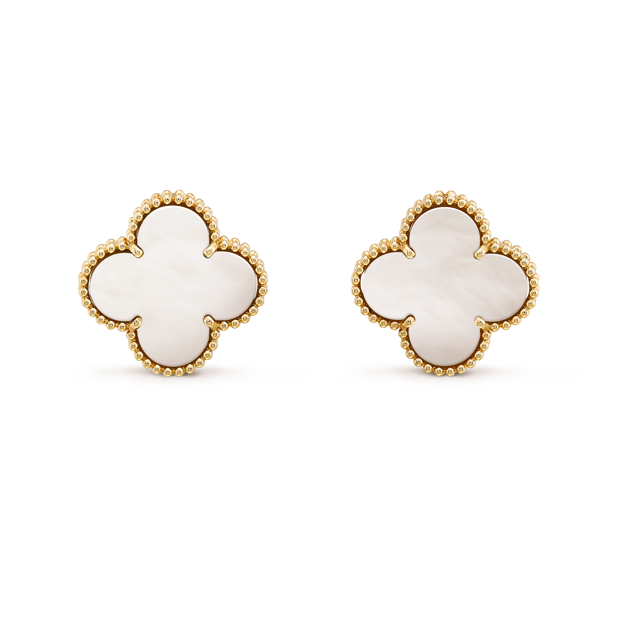 Van Cleef & Arpels Magic Alhambra Earrings, 2 Motifs Yellow Gold, Grey  Mother of Pearl – Coral Jewelry