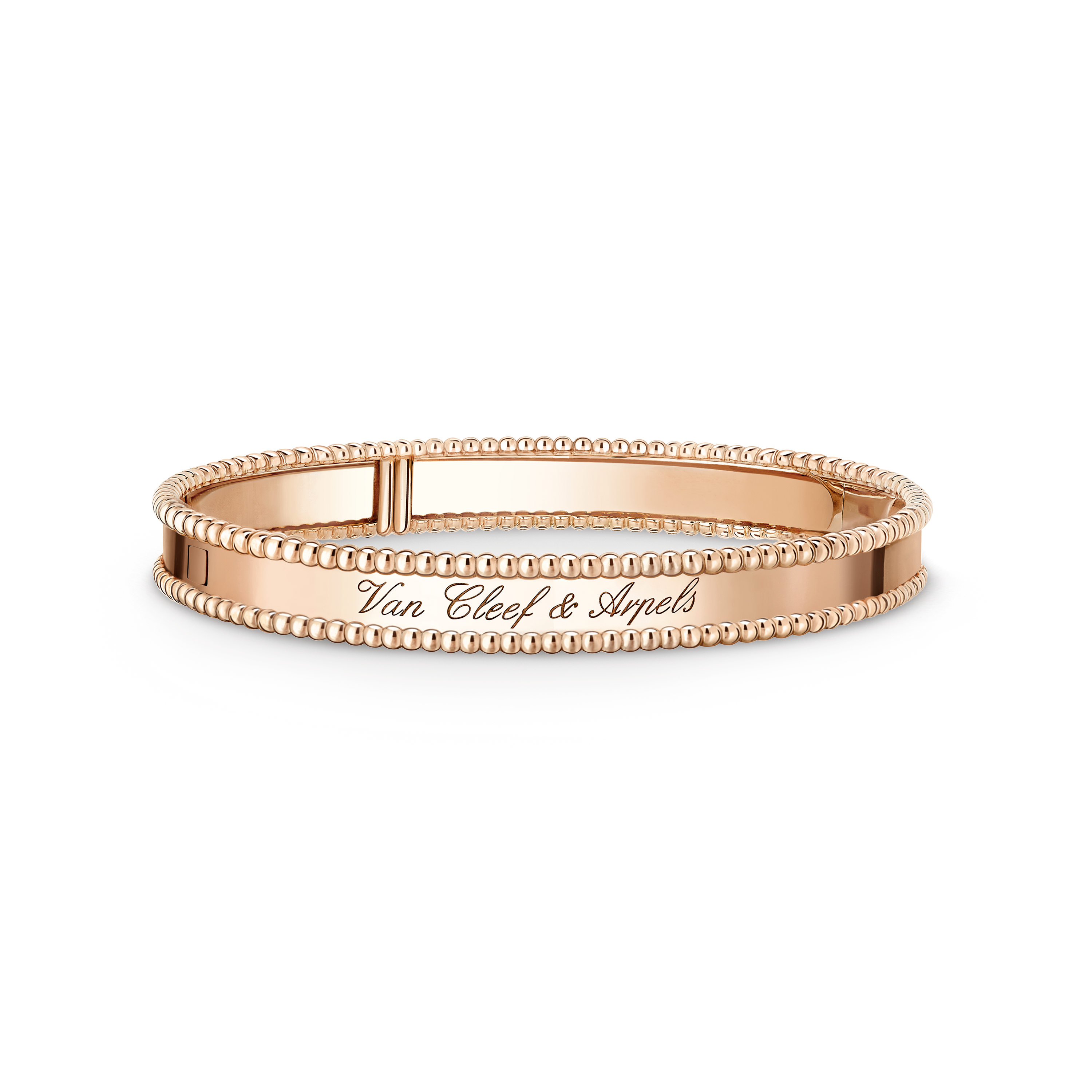 Perlée signature bracelet, small model, 18K rose gold, Front, Jewelry Bracelet - Van Cleef & Arpels