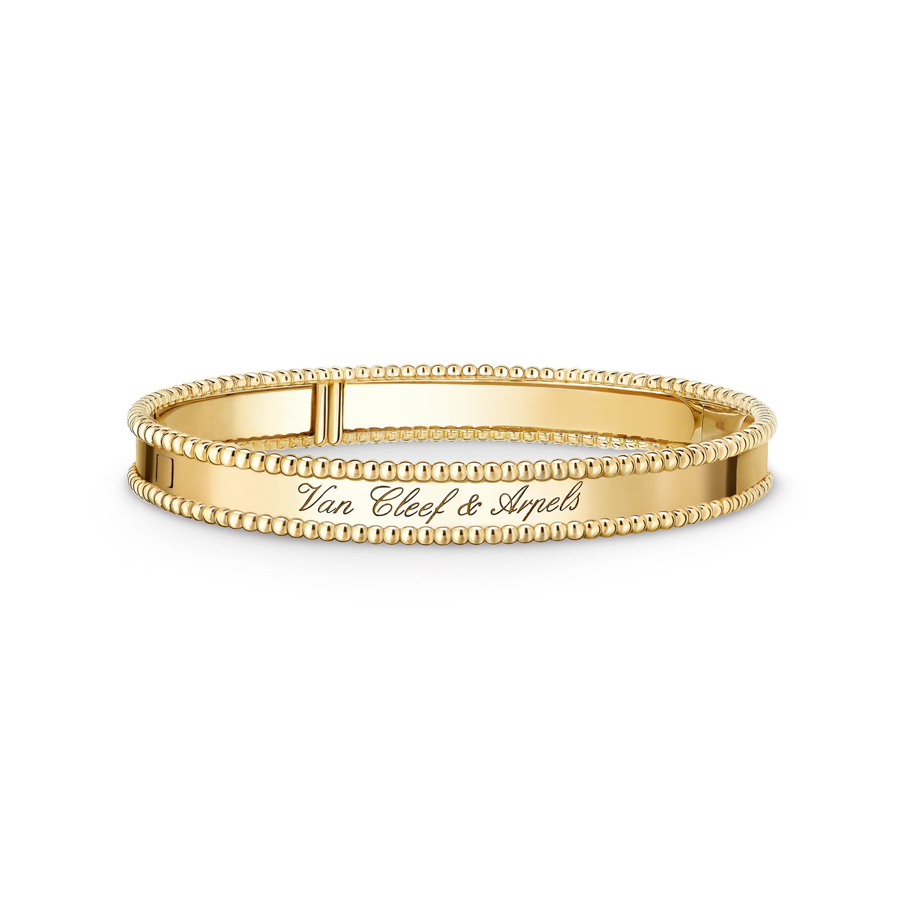 Perlée signature bracelet, large model, 18K yellow gold, Front, Jewelry Bracelet - Van Cleef & Arpels