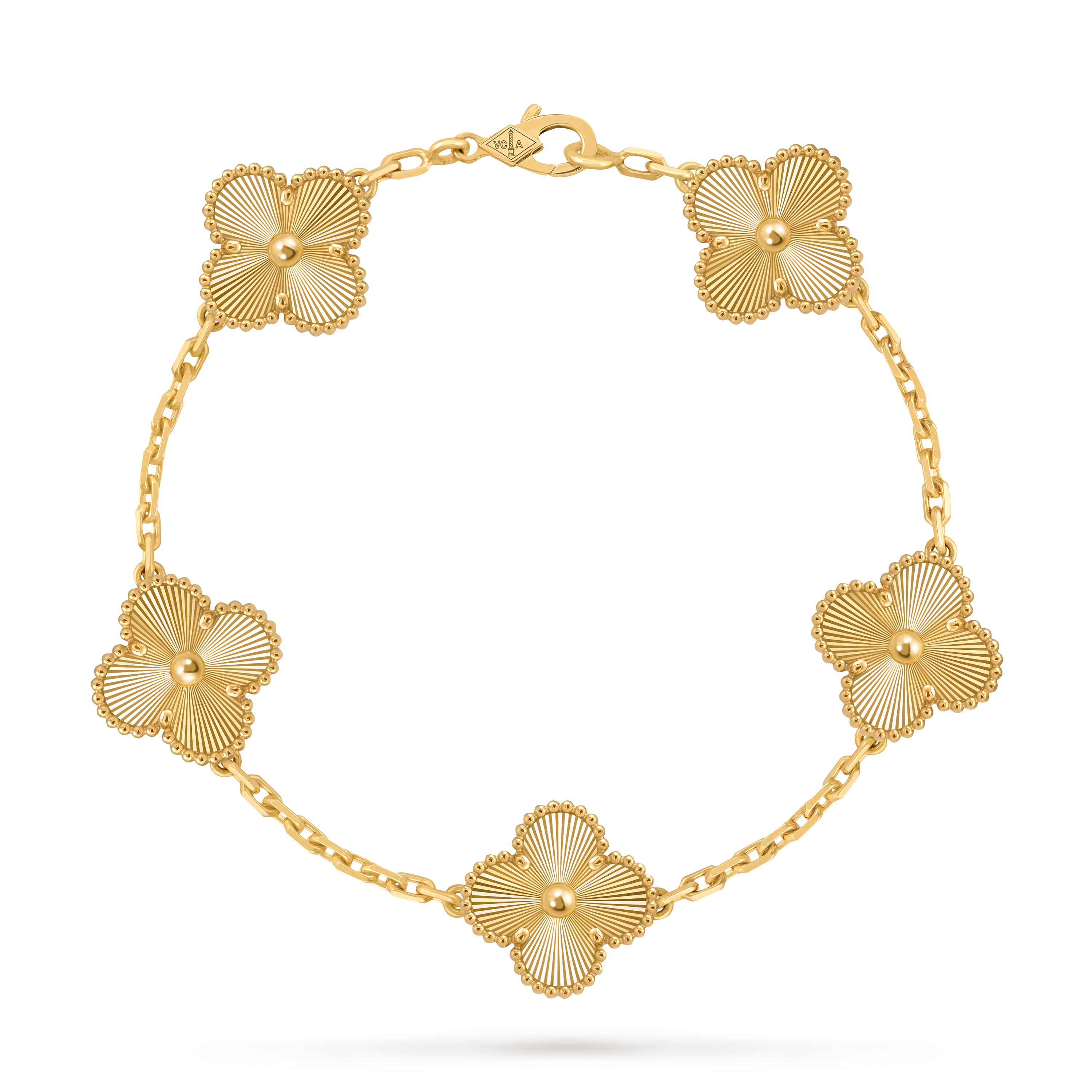 ヴィンテージ アルハンブラ ブレスレット、5モチーフ 18K