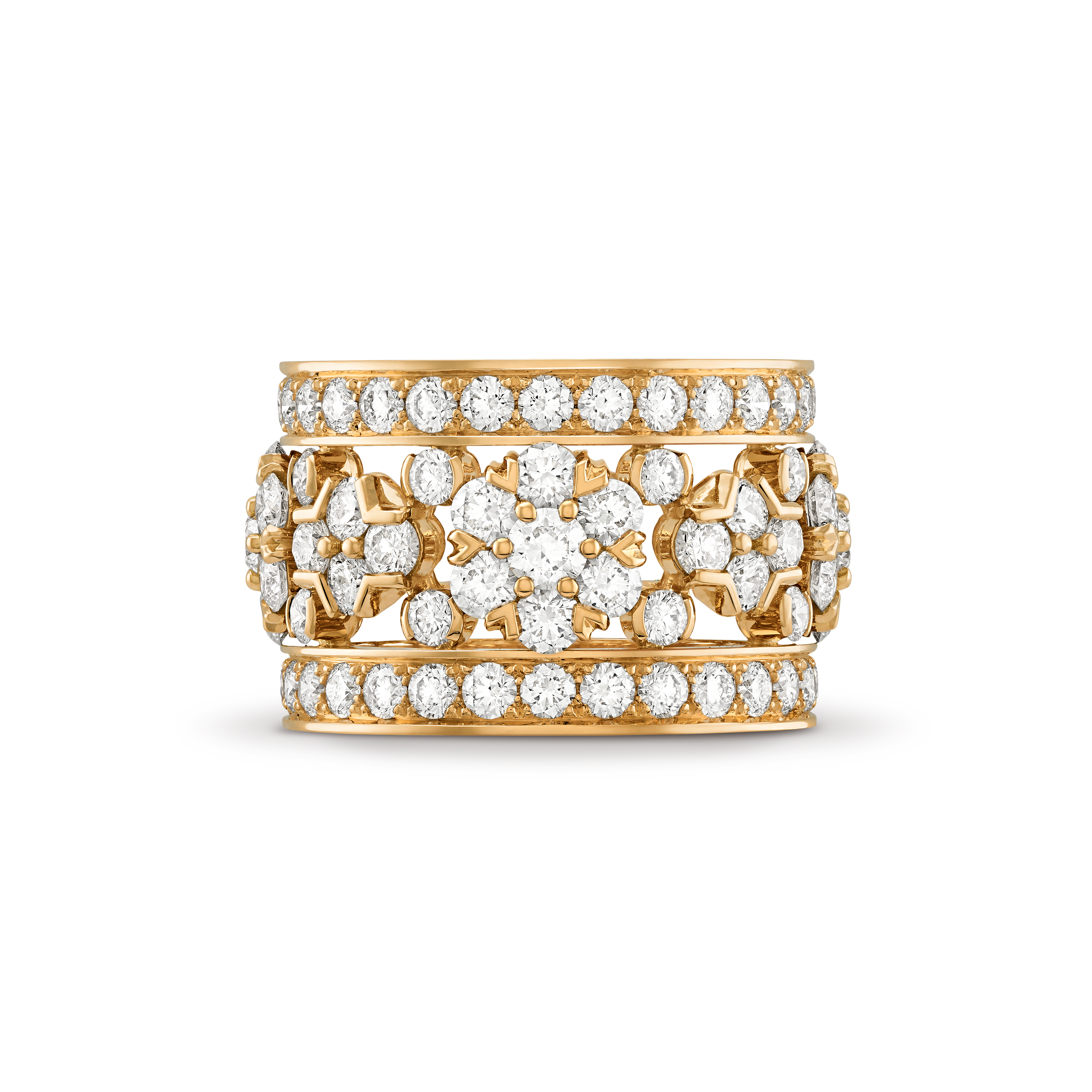 Bague Snowflake, Or jaune 750/1000, Diamant:  114 pierres,  5.25 carats, Top, High Jewelry Ring - Van Cleef & Arpels