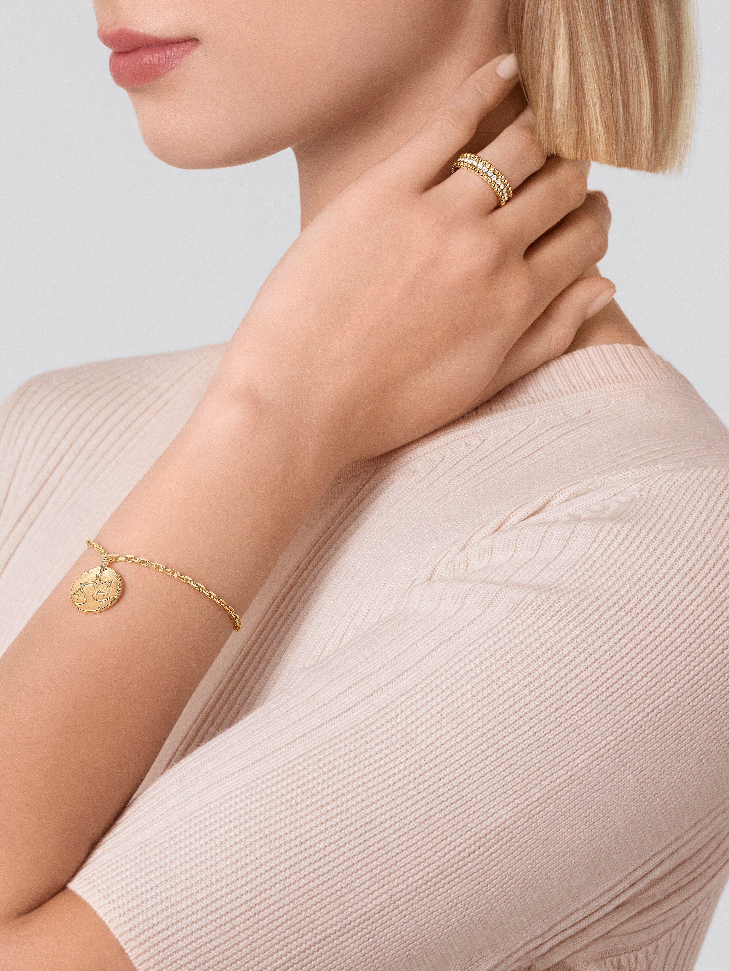 Zodiac Constellation Bangle/cuff Gold Bracelet Rhinestones Horscope