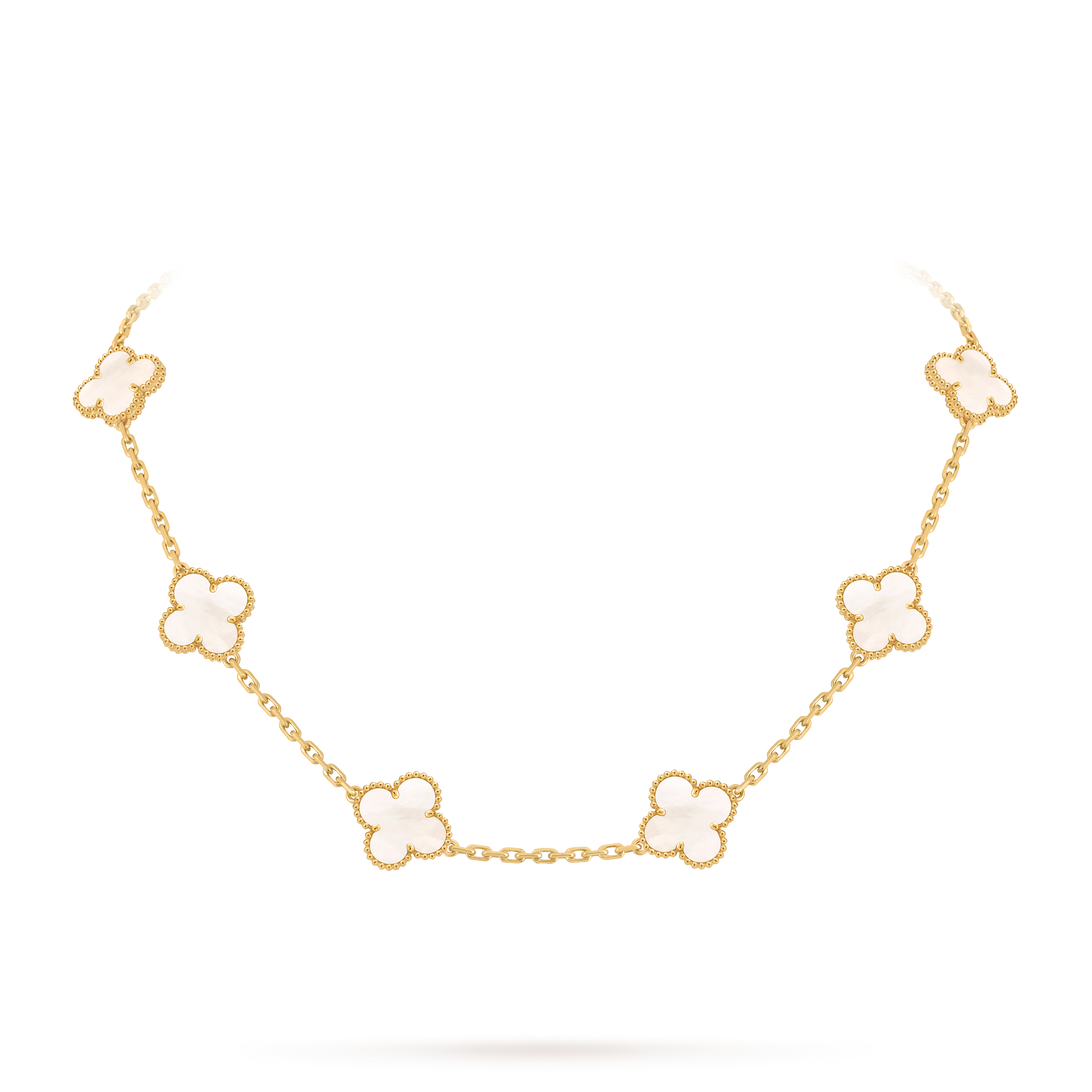 ヴィンテージ アルハンブラ ネックレス、10モチーフ 18K