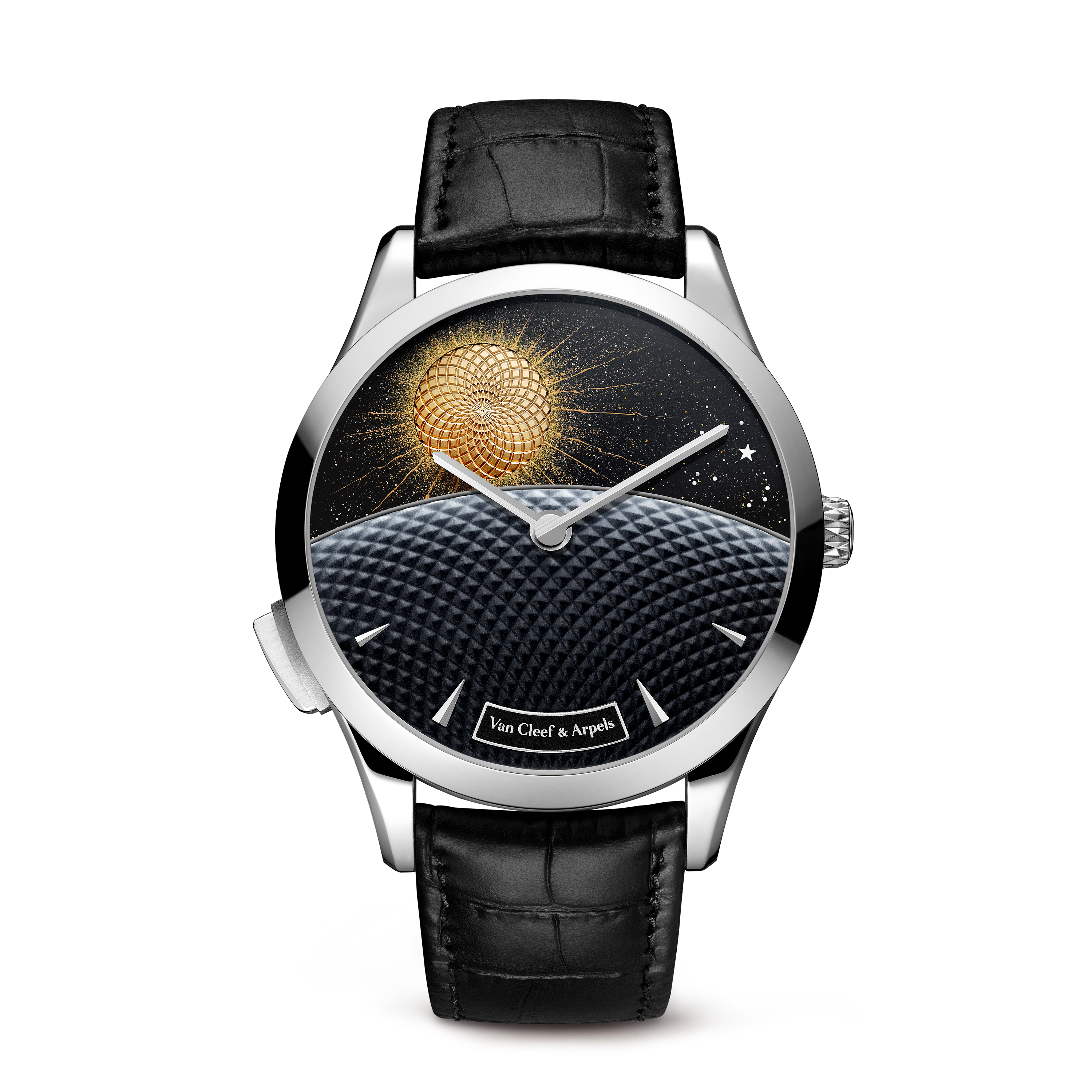 ساعة ميدنايت جور نوي فاز دو لون, ذهب أبيض 18 قيراط, أفنتورين:  2 أحجار, عرق اللؤلؤ:  2 أحجار, Front, Watch