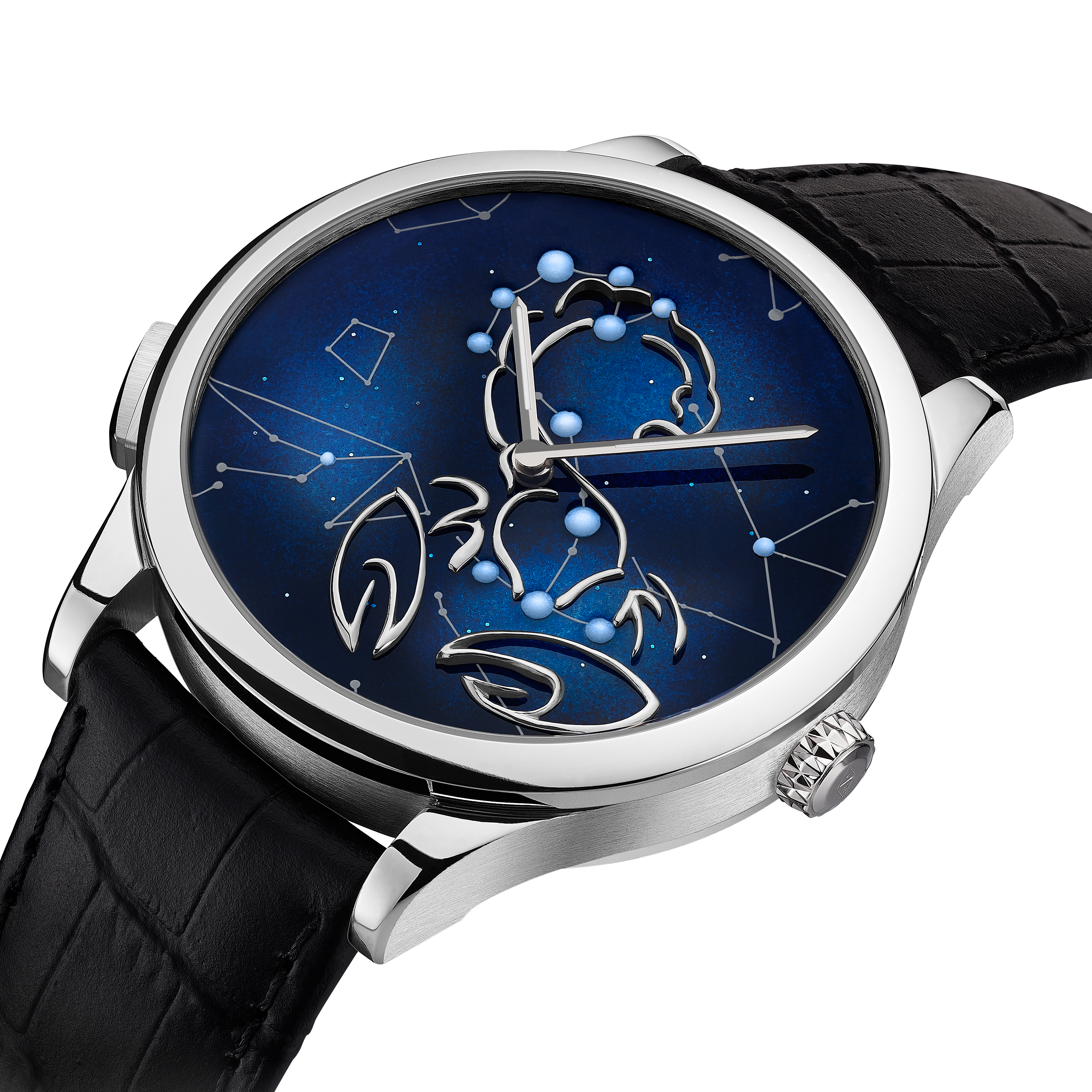 Midnight Zodiaque Lumineux Scorpii (Scorpio) watch, 18K white gold, Three Fourth, Watch - Van Cleef & Arpels