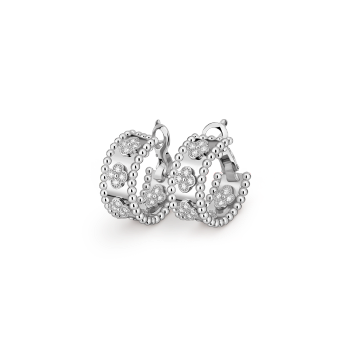 VCARO2ML00 - Perlée clovers hoop earrings