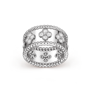 VCARO9LP00 - Perlée clovers ring, medium model