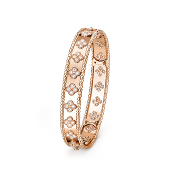 ペルレ クローバー リング、スモールモデル 18K ローズ ゴールド, ダイヤモンド - ヴァン クリーフ&アーペル - Van Cleef &  Arpels