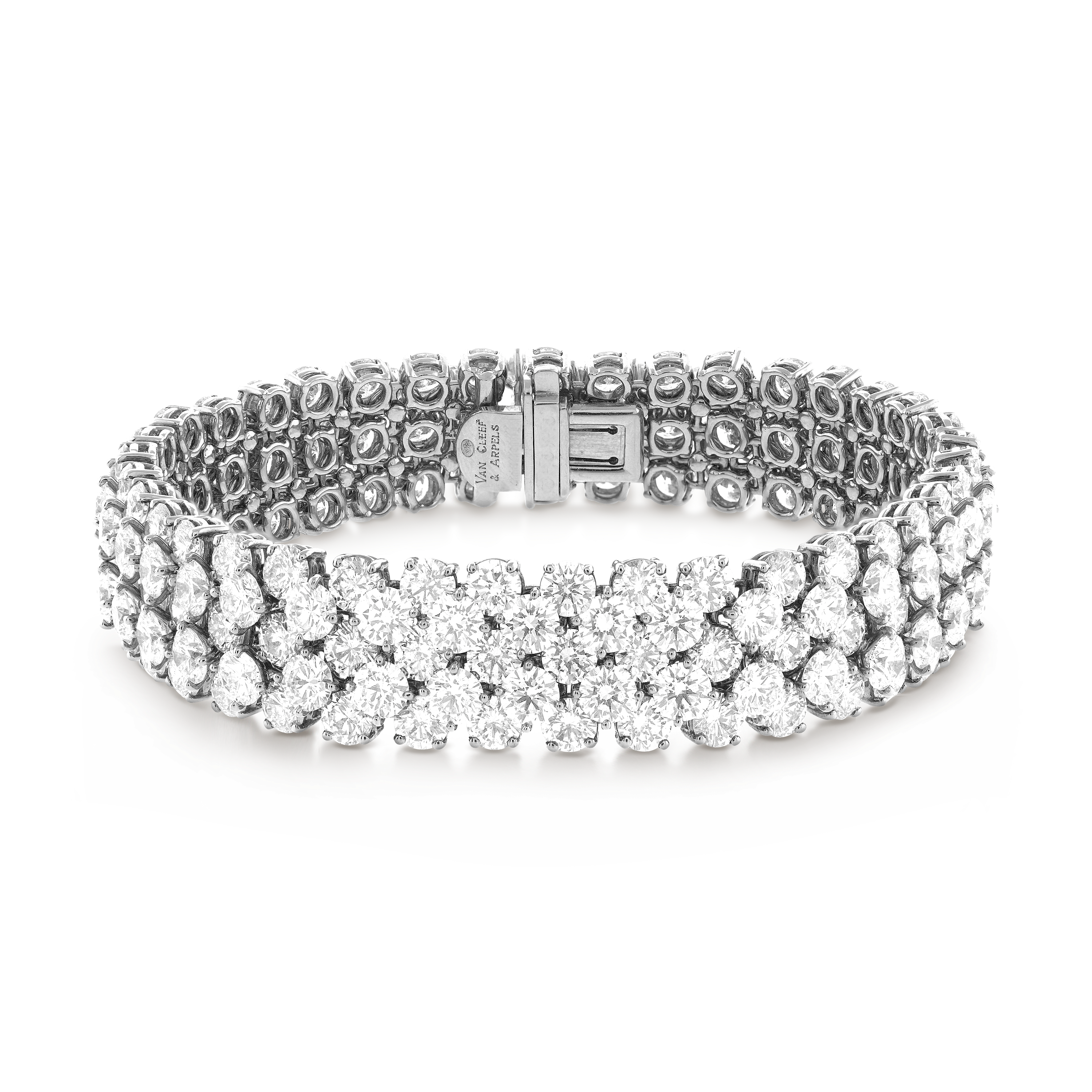À Cheval 5-row transformable necklace, 18K white gold, Diamond:  465 stones,  85.77 carats, Detail, High Jewelry Necklace - Van Cleef & Arpels