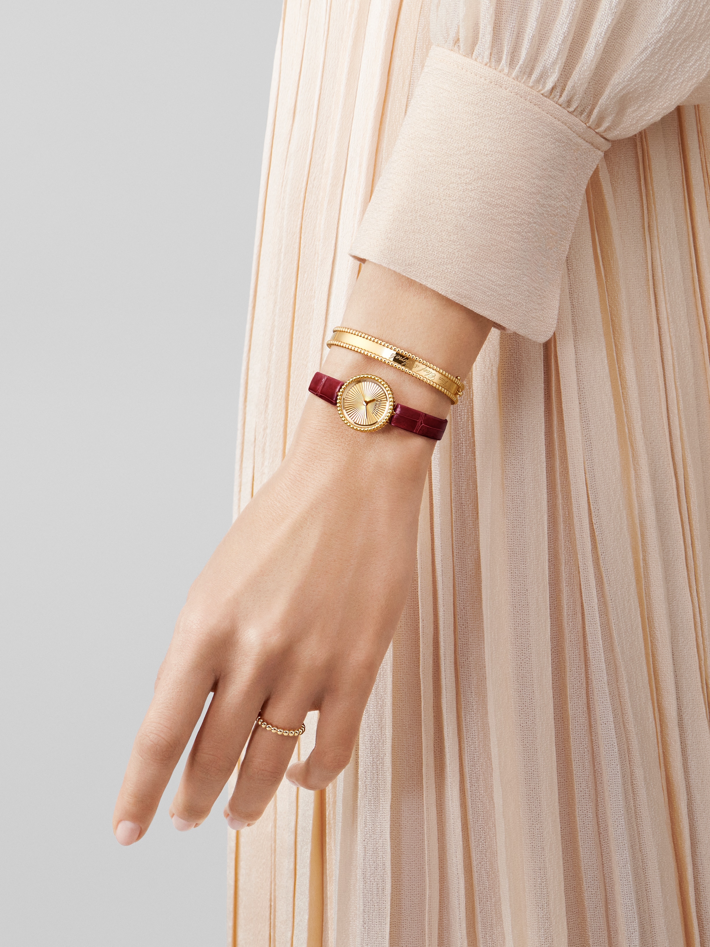 ペルレ シニアチュール ブレスレット、スモールモデル 18K ローズ