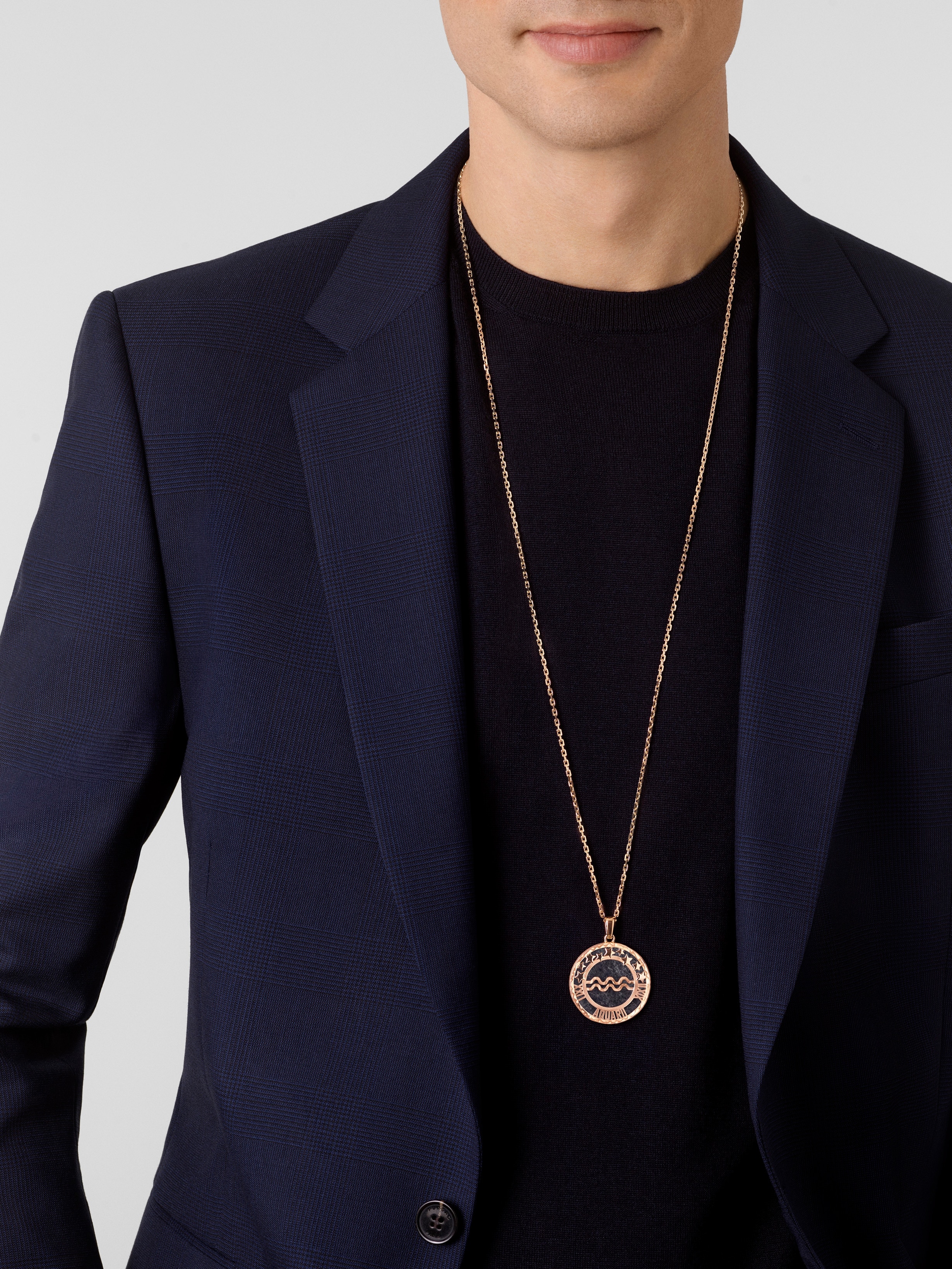 ゾディアック ロングネックレス アクアリィ (水瓶座) 18K ローズ