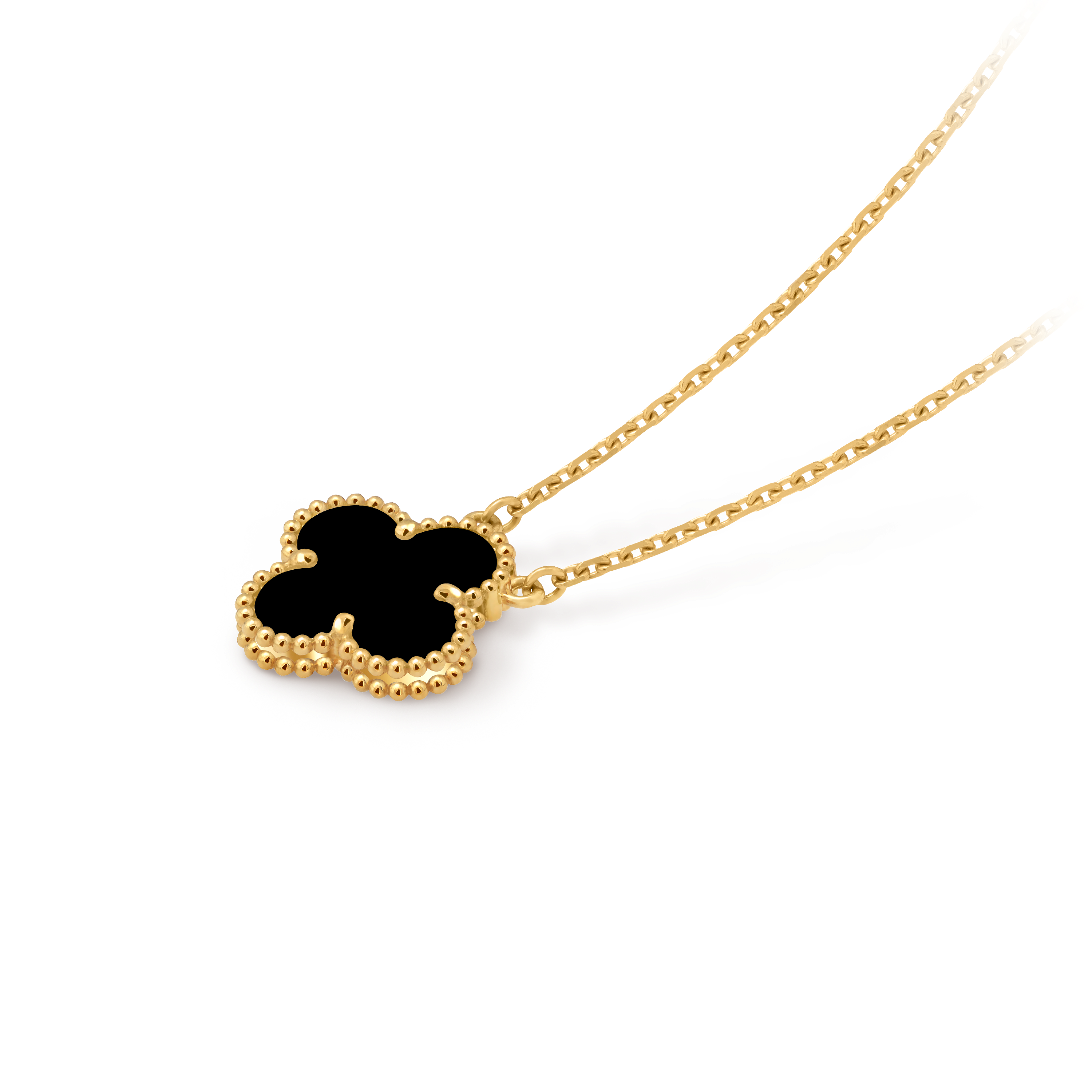 ヴァンクリーフ&アーペル　スウィートアルハンブラ　オニキス ヴィンテージ アルハンブラ ペンダント 18K イエローゴールド