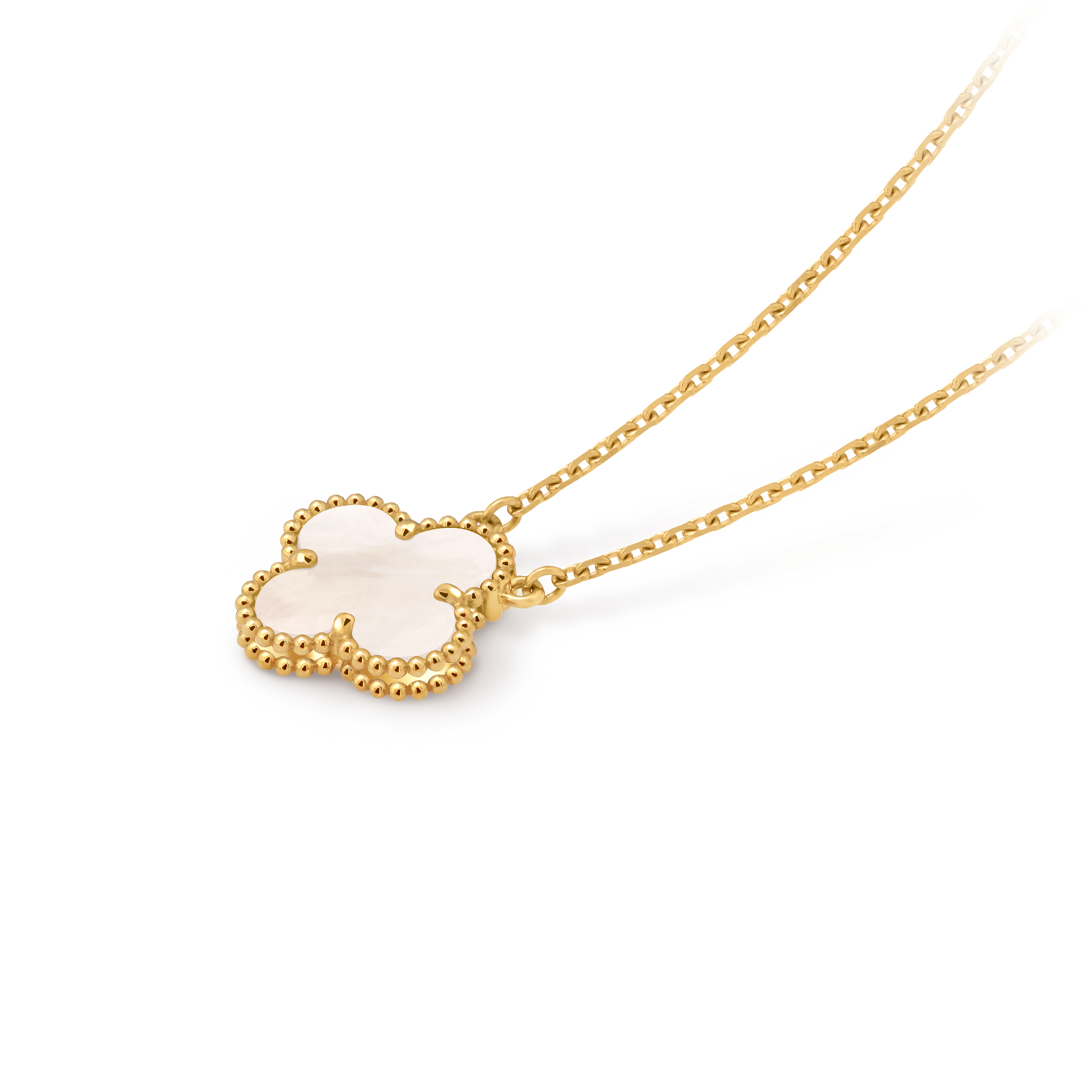 Van Cleef & Arpels クローバーネックレス Vintage Alhambra pendant 18K yellow gold, Mother-of-pearl