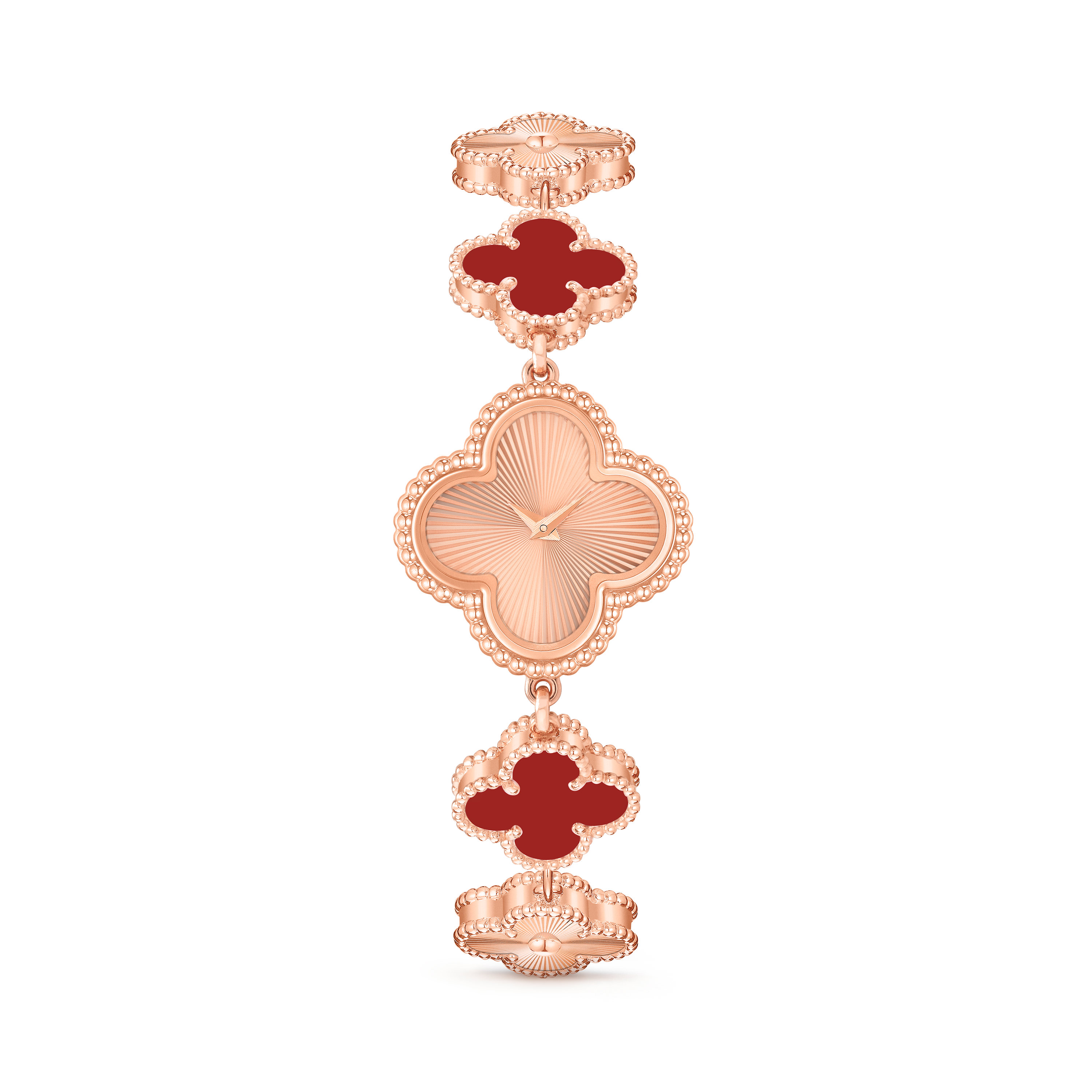 Van Cleef & Arpels - Vintage Alhambra Reversible Ring - Ring Woman Pink gold/Carnelian/Diamond