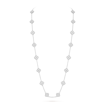 VanCleef＆Arpels ヴァンクリーフ＆アーペル ネックレス フォリ デ プレ ネックレス 18K ホワイトゴールド, サファイア