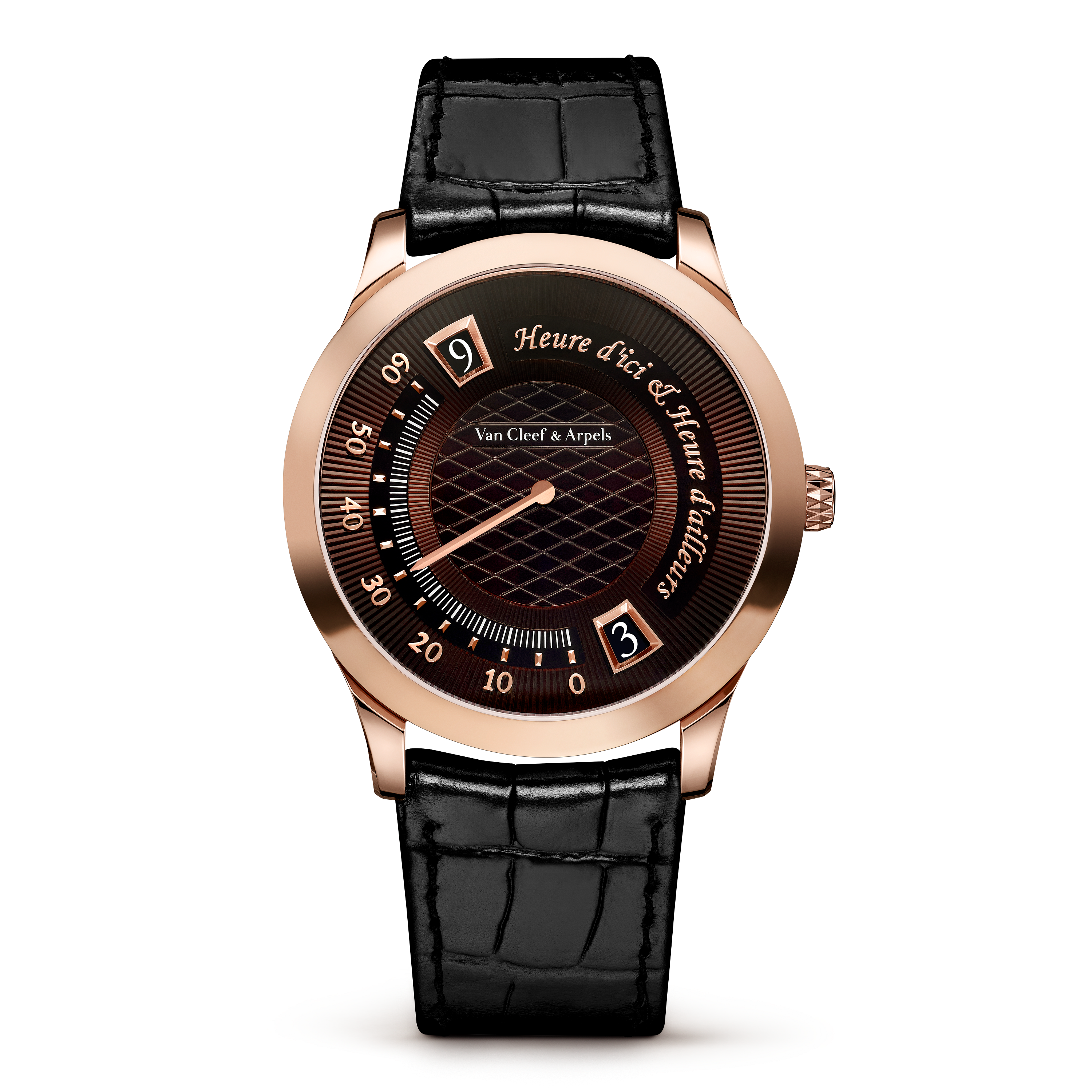 ミッドナイト ユール ディシ エ ユール ダイヨール ウォッチ, 18K ローズ ゴールド, Front, Watch - ヴァン クリーフ&アーペル - Van Cleef & Arpels