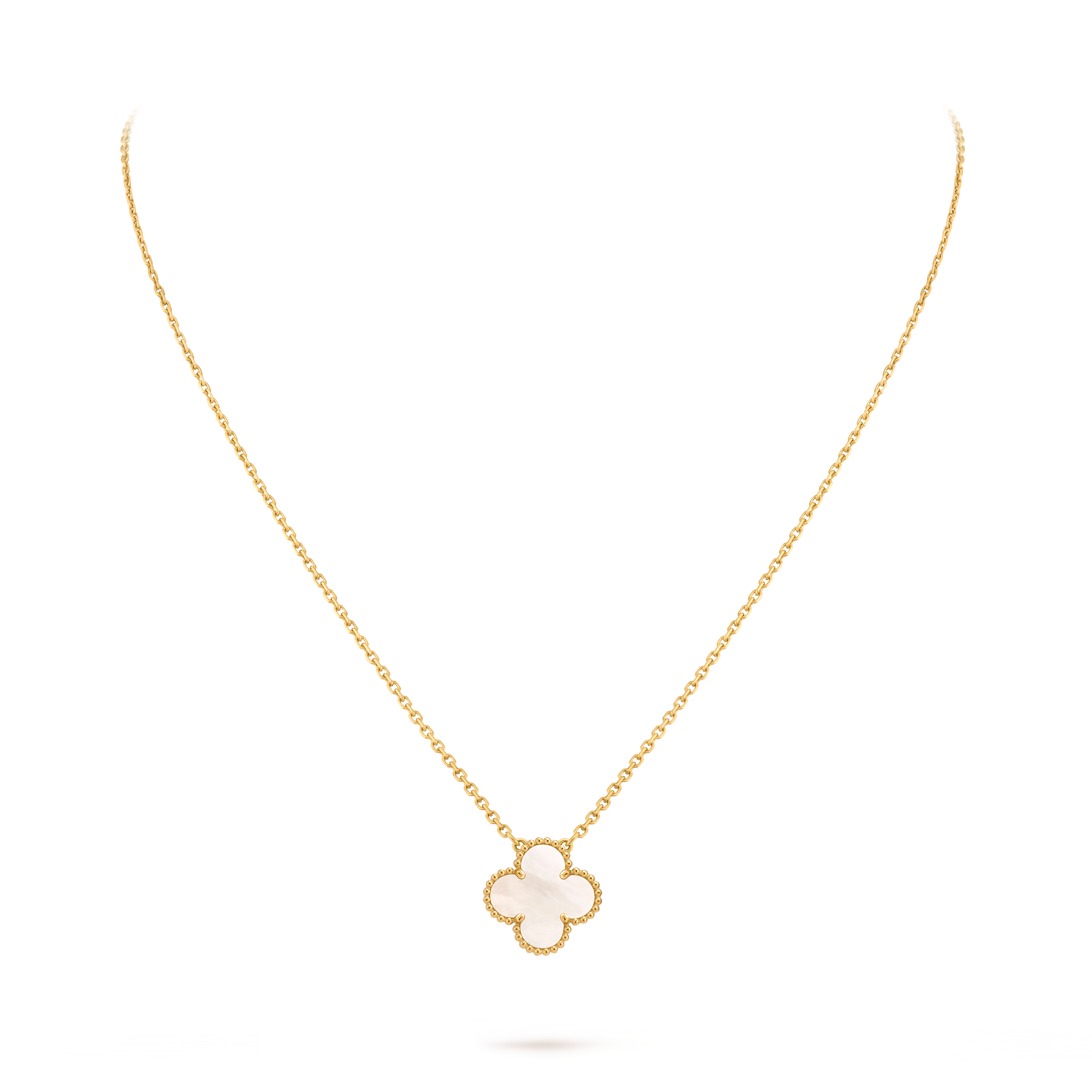 Vintage Alhambra pendant 18K yellow gold, Mother-of-pearl