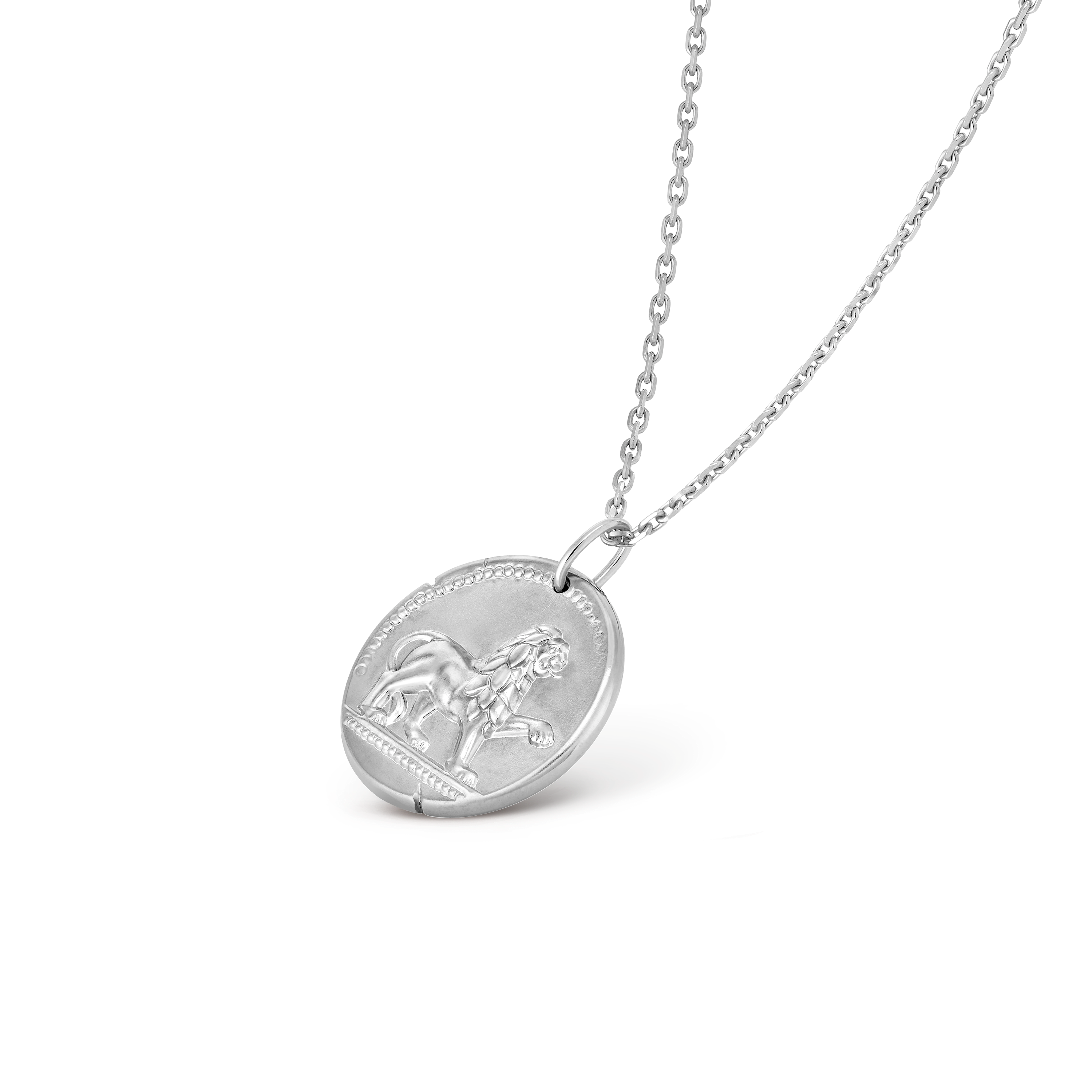Zodiaque medal Leonis (Leo), 18K white gold, Three Fourth, Jewelry Pendent - Van Cleef & Arpels
