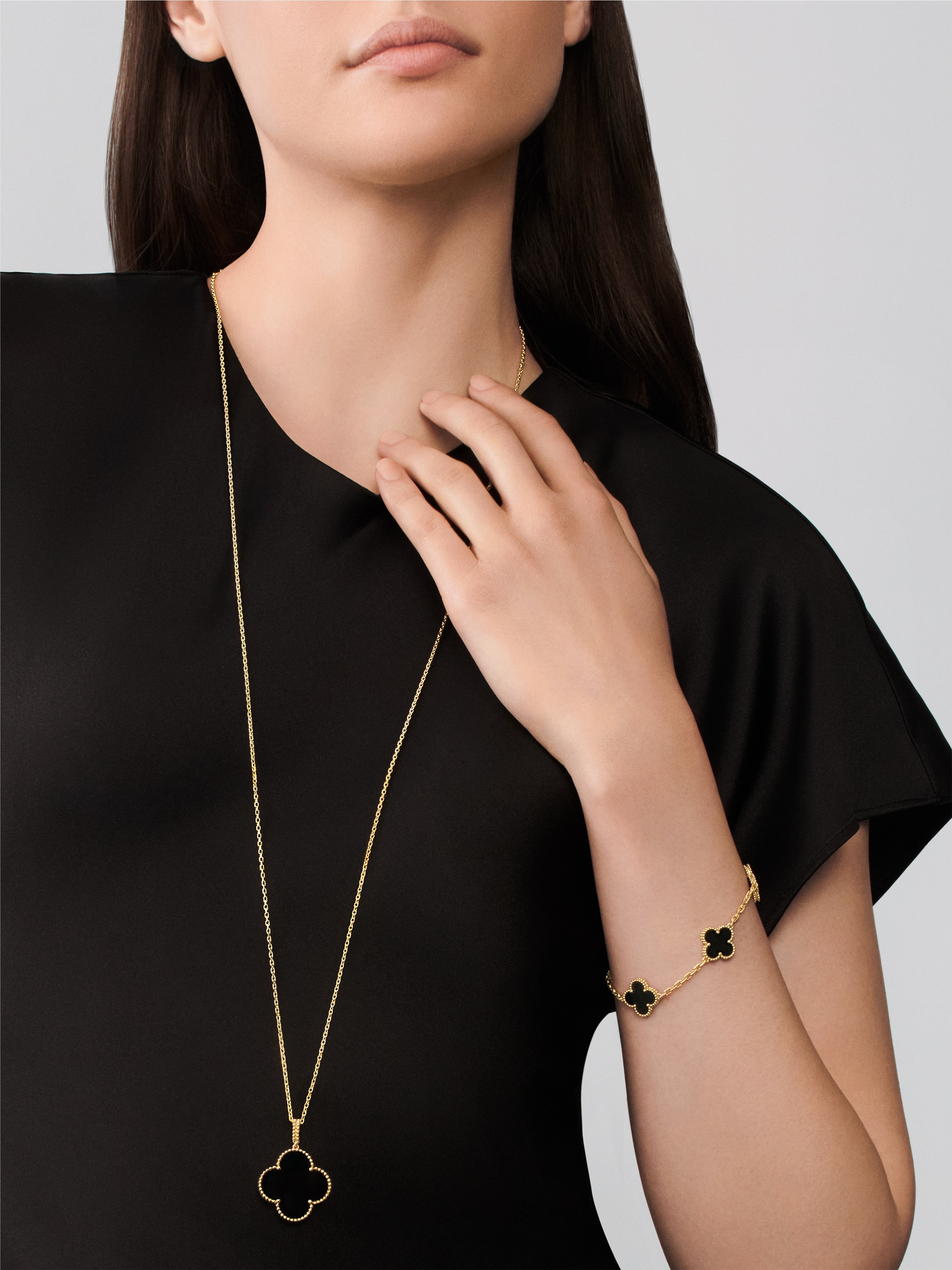 マジック アルハンブラ ロングネックレス、1モチーフ 18K