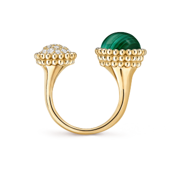 Perlée couleurs Between the Finger ring, Malachite:1 stone, THREE_FOURTH, Jewelry Ring