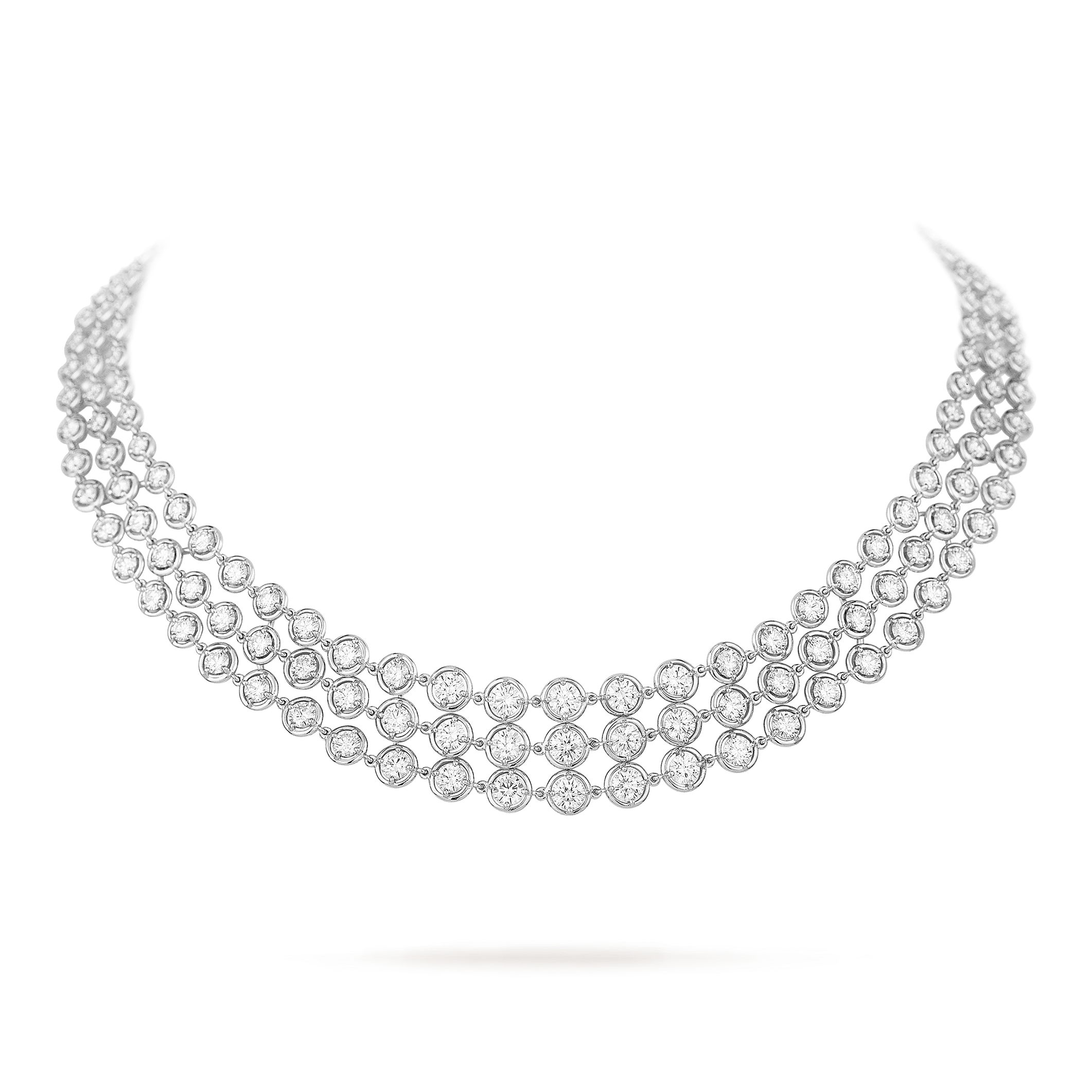 Collier Palmyre, 18 Karat Weißgold, Diamant:  189 Steine,  17.89 Karat, On Stand, High Jewelry Necklace - Van Cleef & Arpels