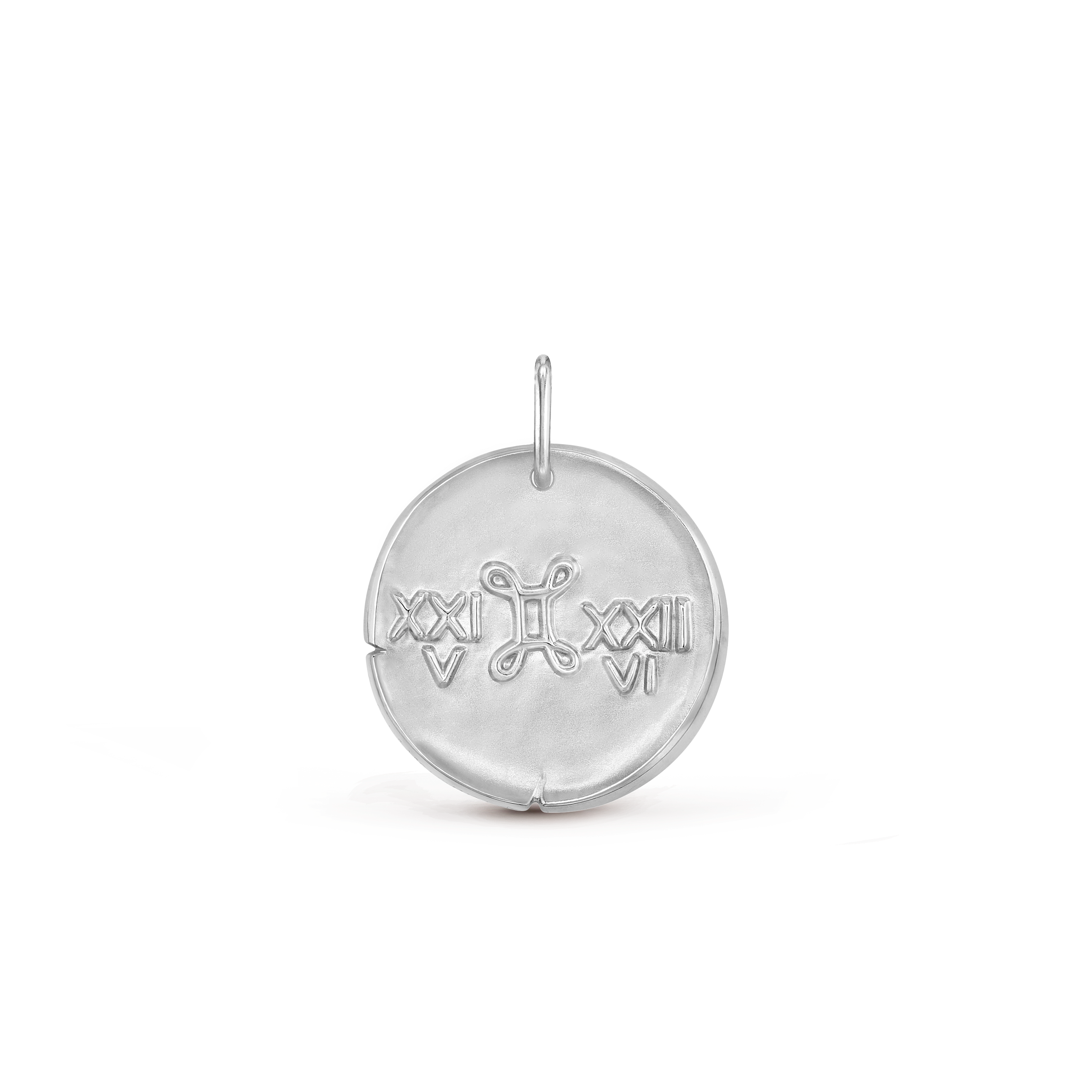 Zodiaque medal Geminorum (Gemini), 18K white gold, Back, Jewelry Pendent - Van Cleef & Arpels