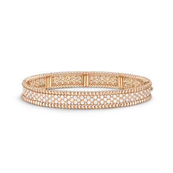VCARN9WF00 - Perlée diamonds bracelet, 3 rows, medium model