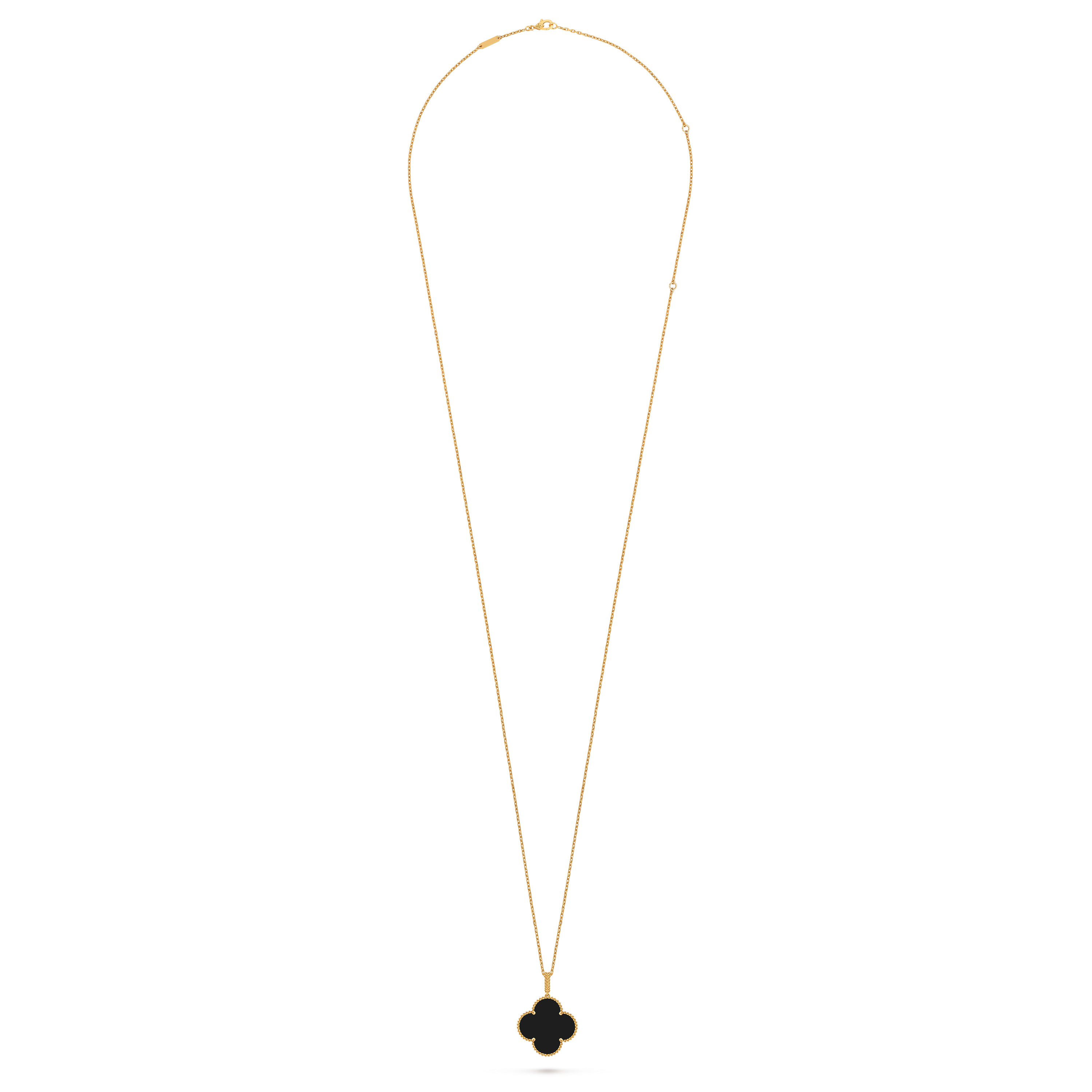 アルハンブラ　クローバー　オニキス　ゴールド　ネックレス　15mm Van Cleef & Arpels ヴァンクリーフ＆アーペル ネックレス