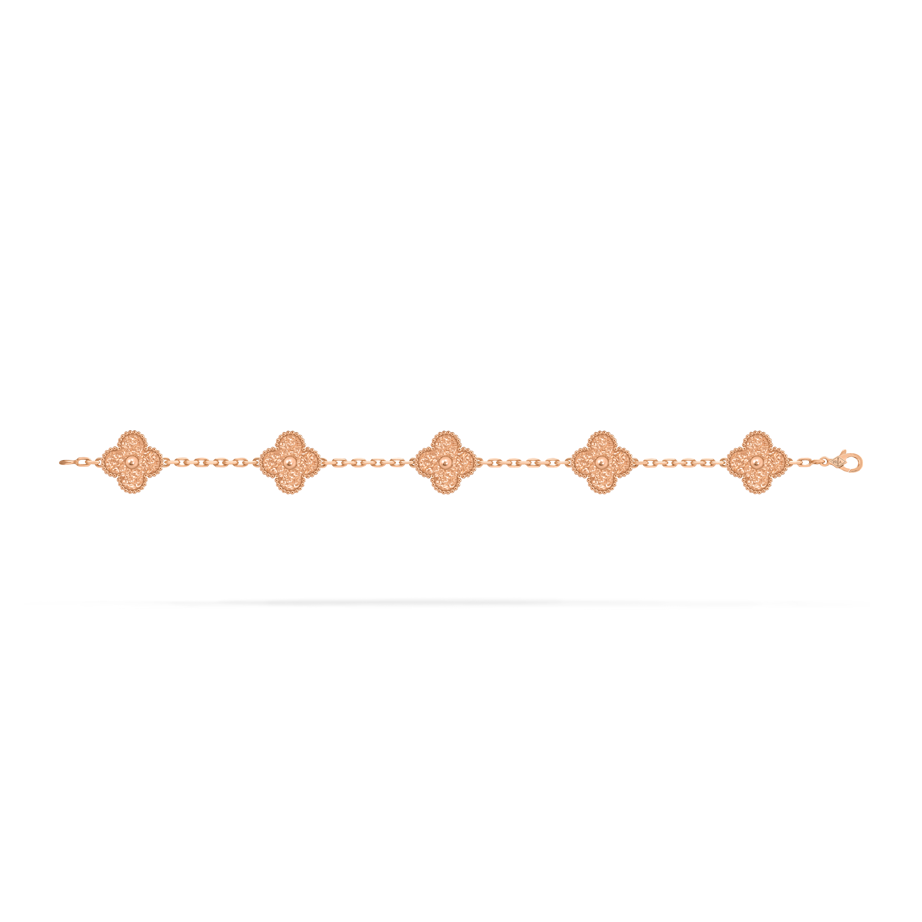 Vintage Alhambra bracelet, 5 motifs 18K rose gold - Van