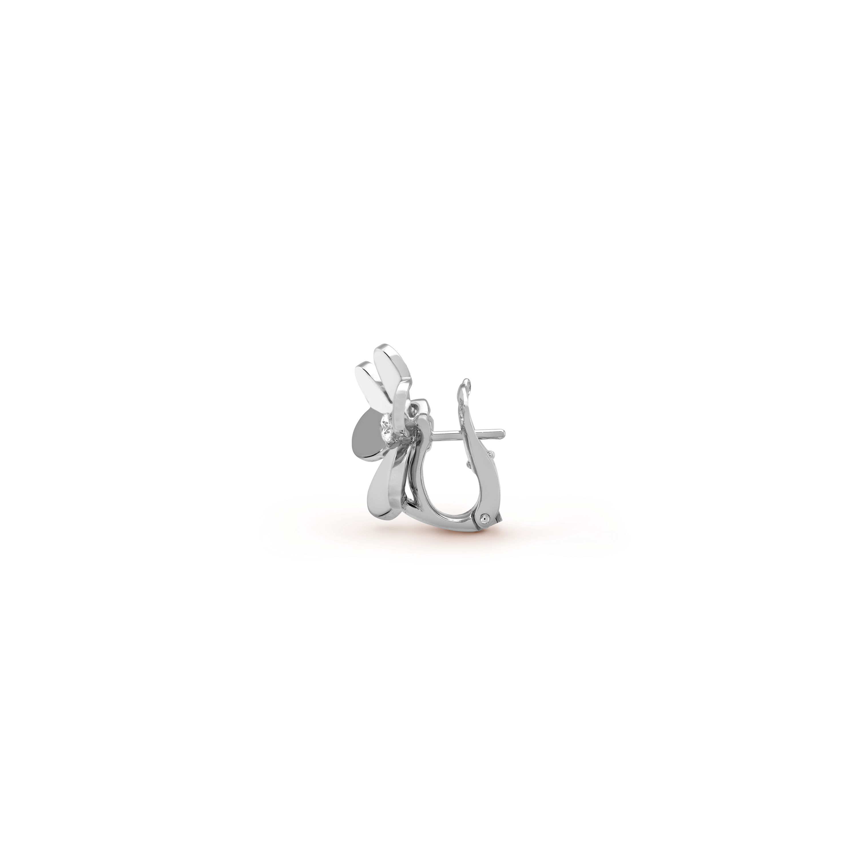 Brincos Frivole, modelo pequeno, Ouro branco 18 quilates, Diamante:  2 pedras,  0.17quilate, Profile, Jewelry Earrings - Van Cleef & Arpels