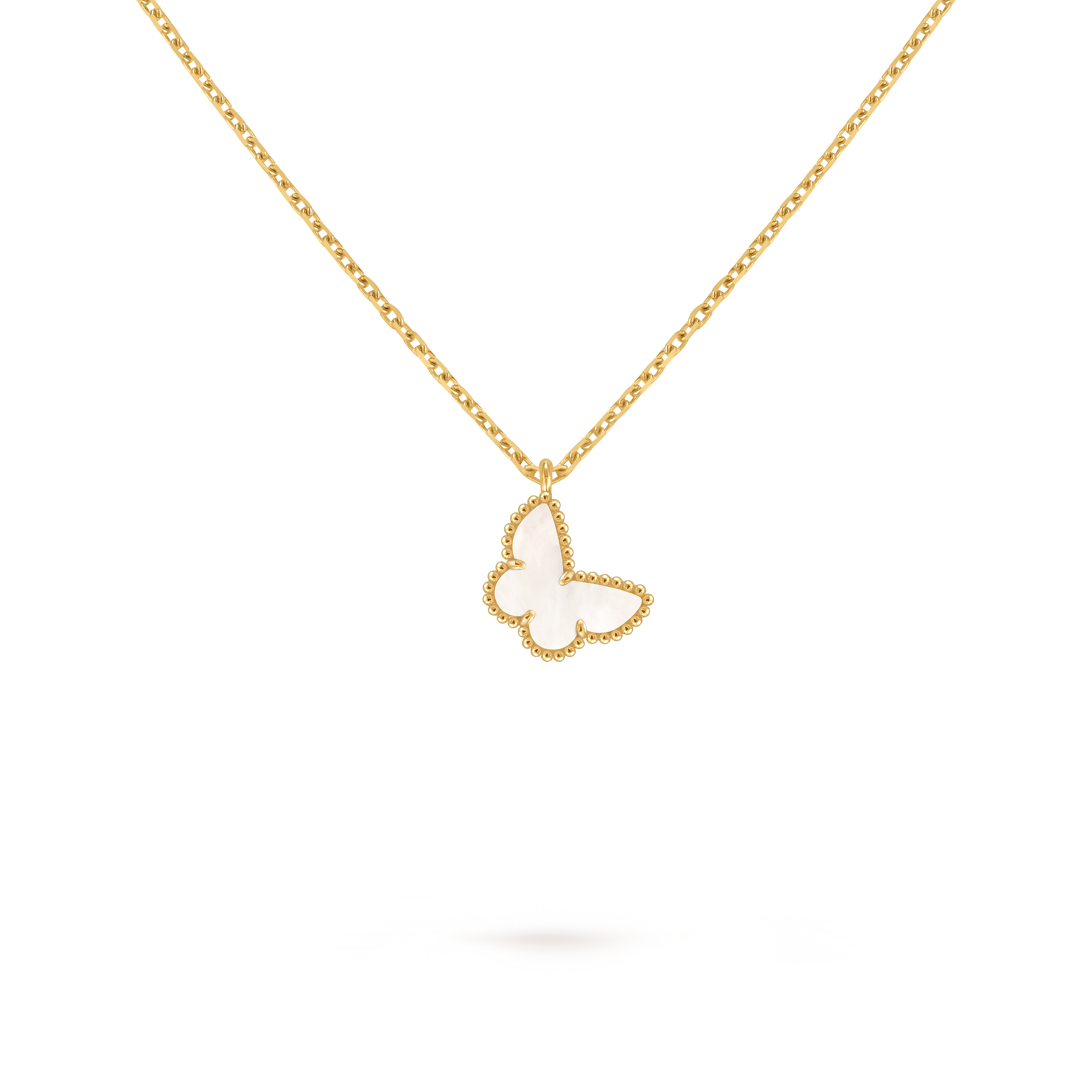 Sweet Butterflies pendant, 18K yellow gold, Mother-of-pearl:  1 stone, Detail, Jewelry Pendent - Van Cleef & Arpels