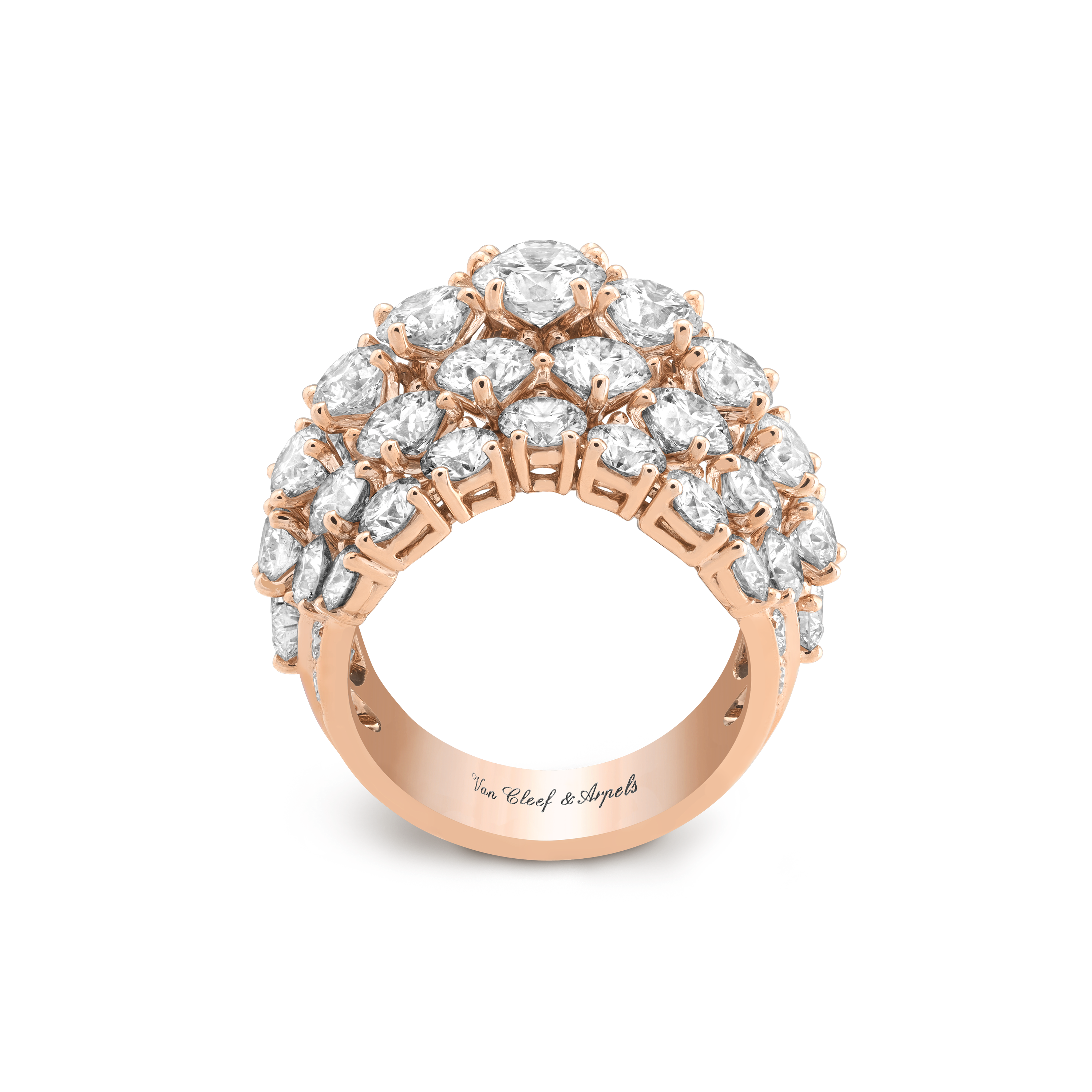 À Cheval戒指, 18K玫瑰金, 鑽石:  56寶石,  9.56克拉, Profile, High Jewelry Ring- Van Cleef & Arpels