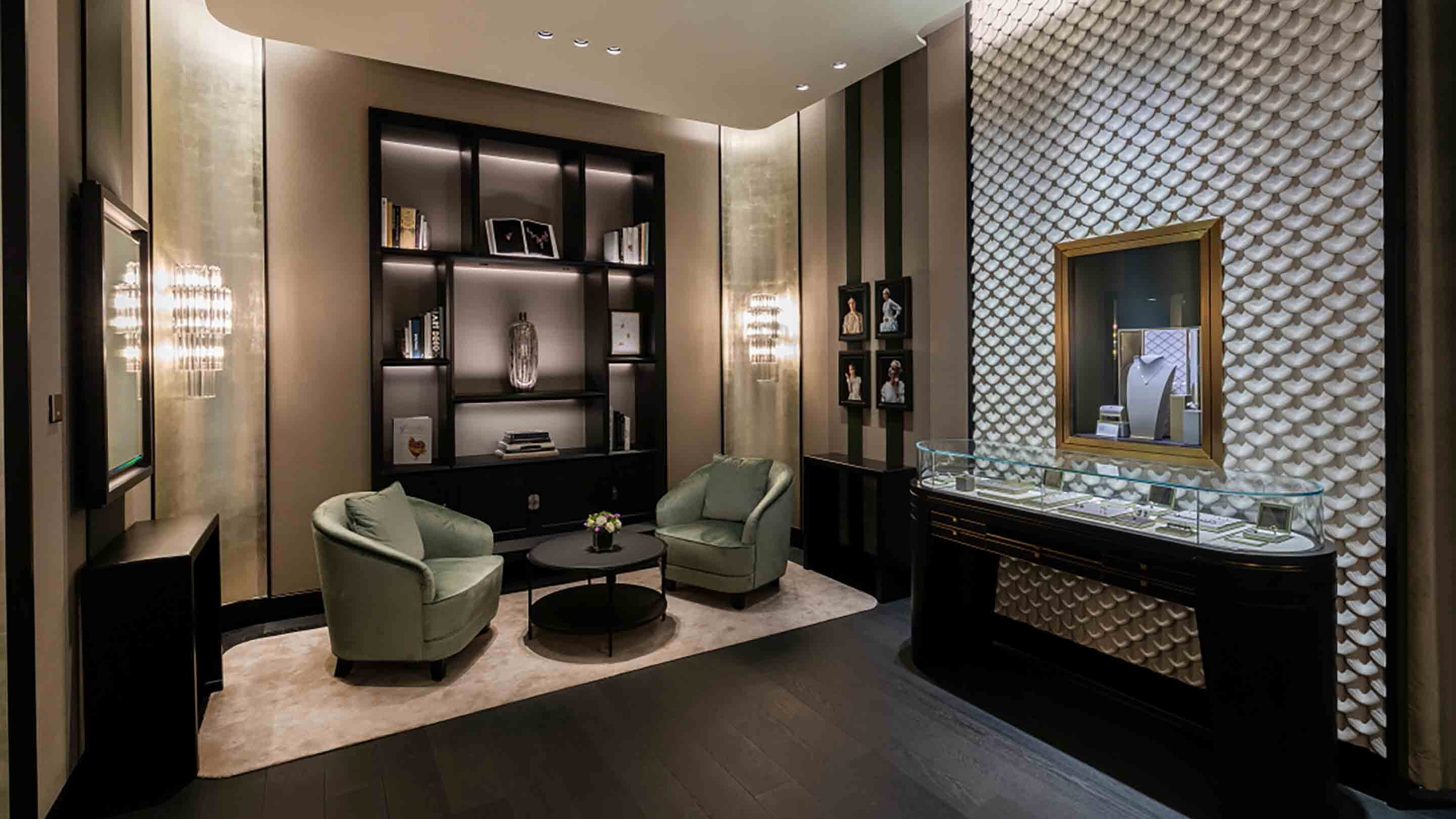 Guanghzou taikoo hui boutique present an interior view, bridal salon, Van Cleef Arpels