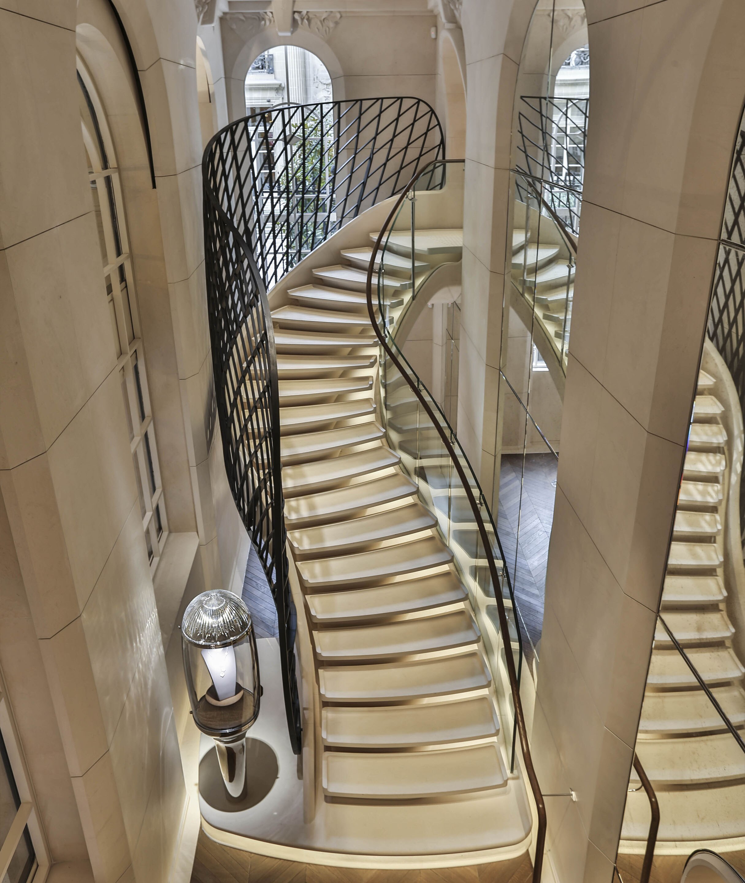 Paris 20 Vendôme,  picture of the boutique's historic staircase, Van Cleef & Arpels.