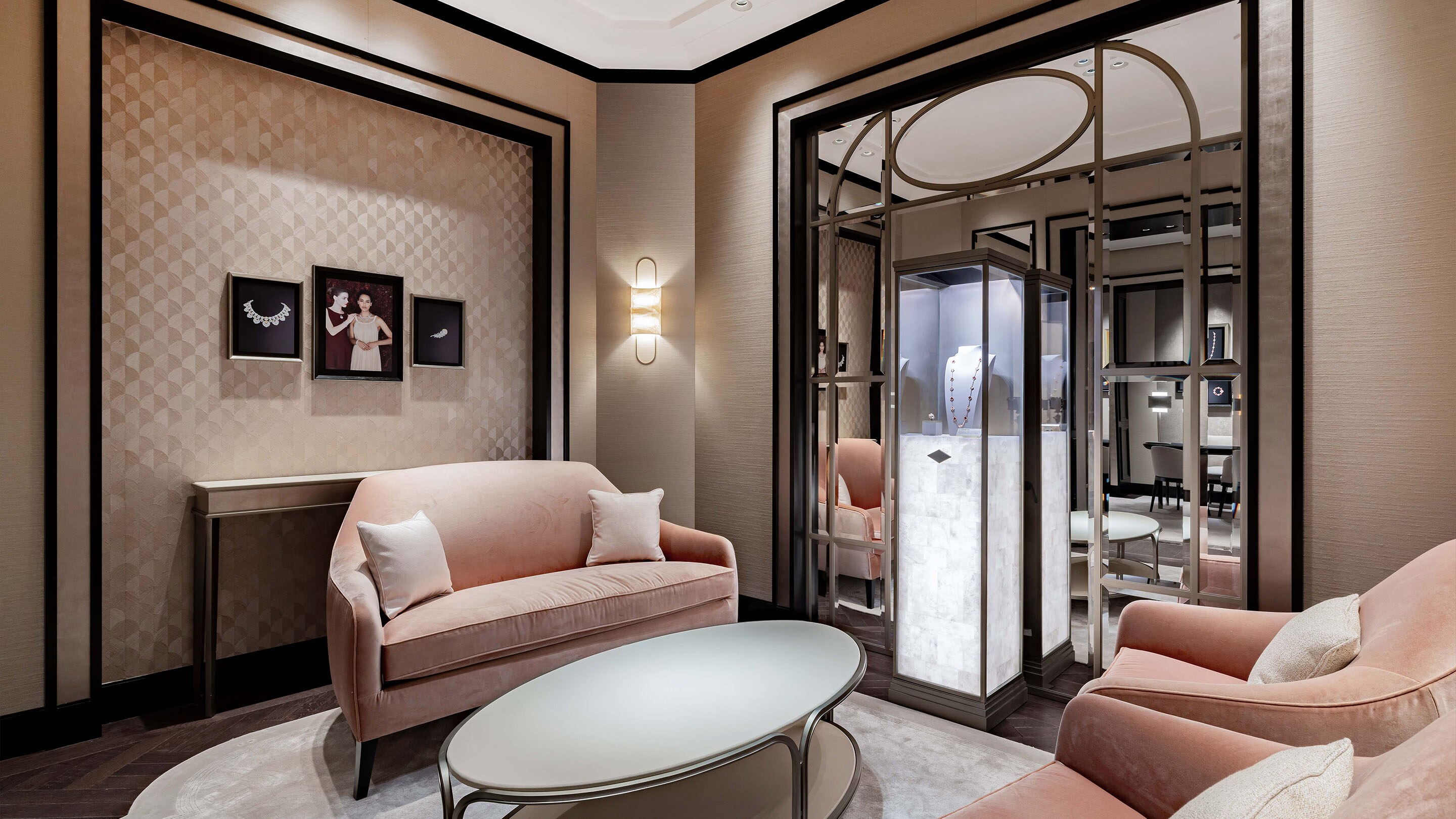 Beijing, WFC Design, picture of the boutique's poetic salon, Van Cleef & Arpels.