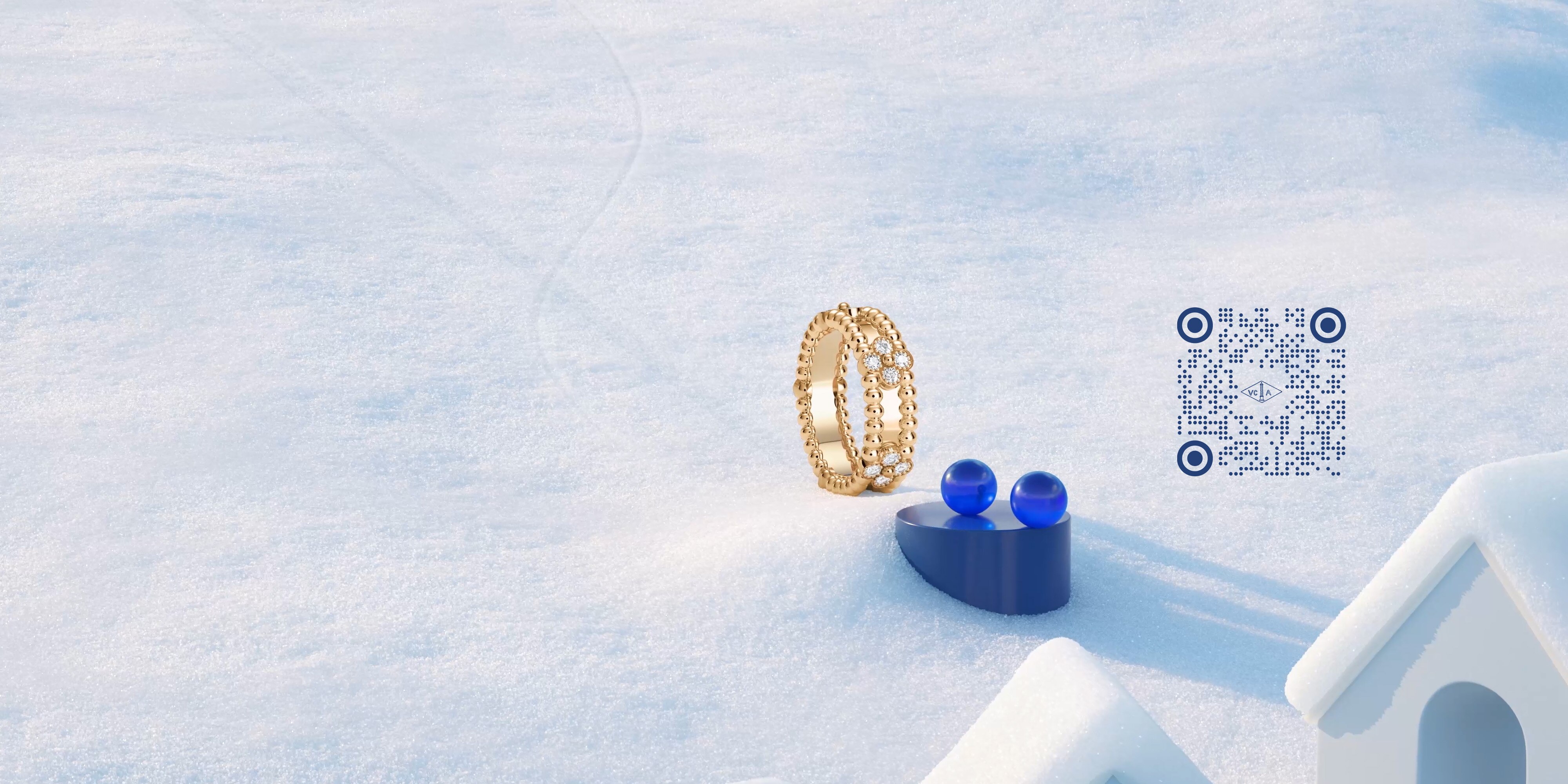 Sweet clovers ring, 18K yellow gold, diamonds.