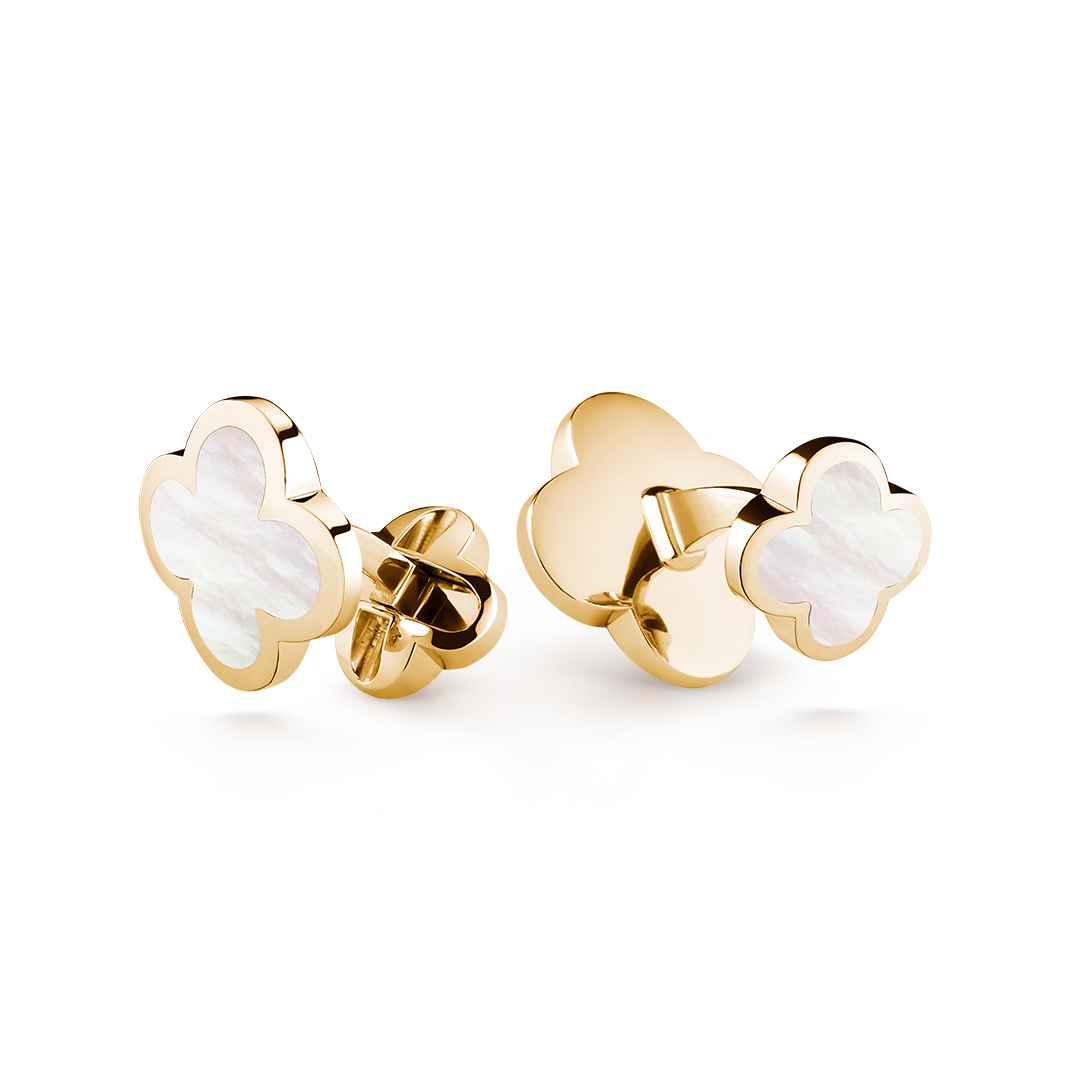 Image 71: Alhambra cufflinks, 18K yellow gold, mother-of-pearl. Alhambra® collection, Van Cleef & Arpels.