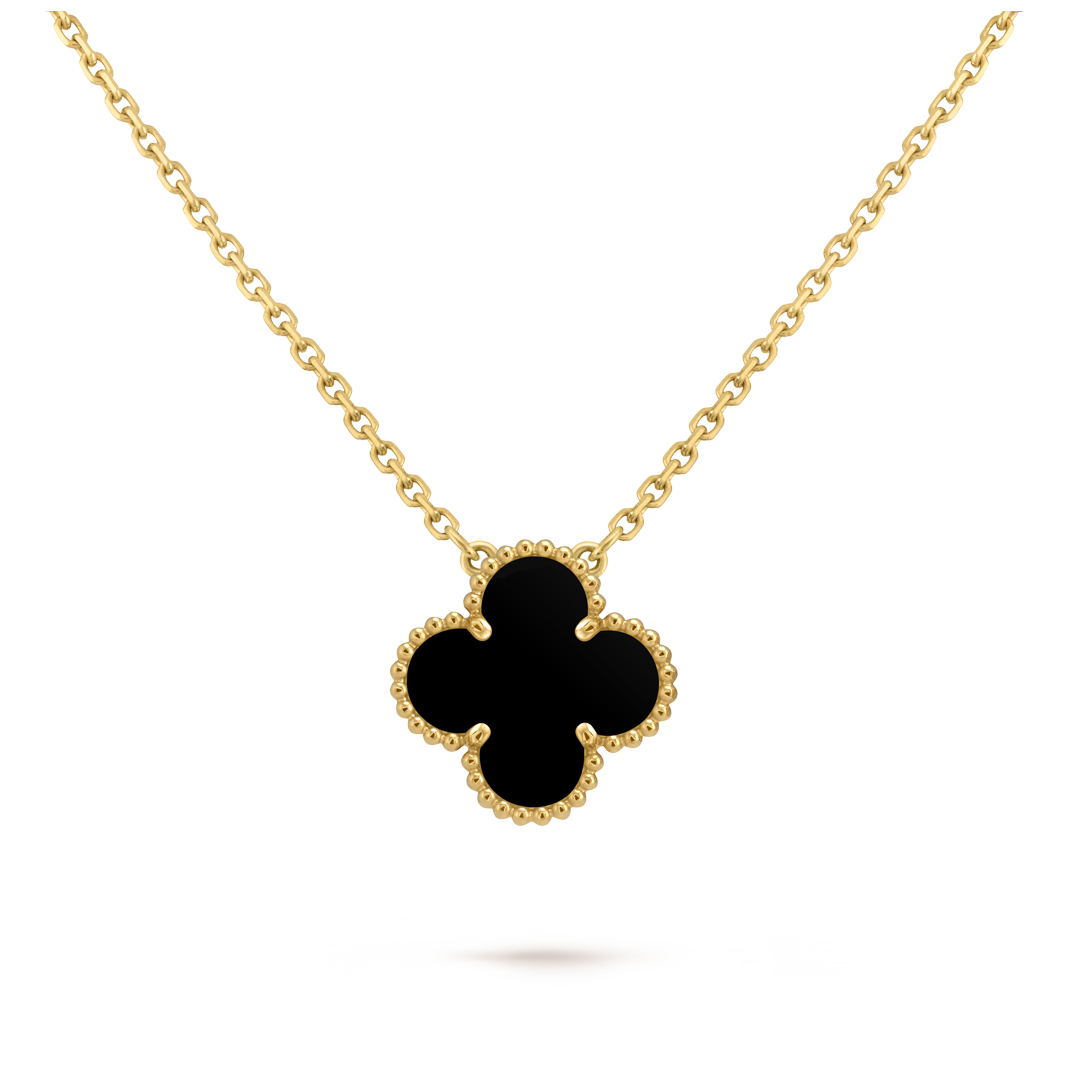 Vintage Alhambra pendant, 18K yellow gold, onyx. Alhambra collection, Van Cleef & Arpels.